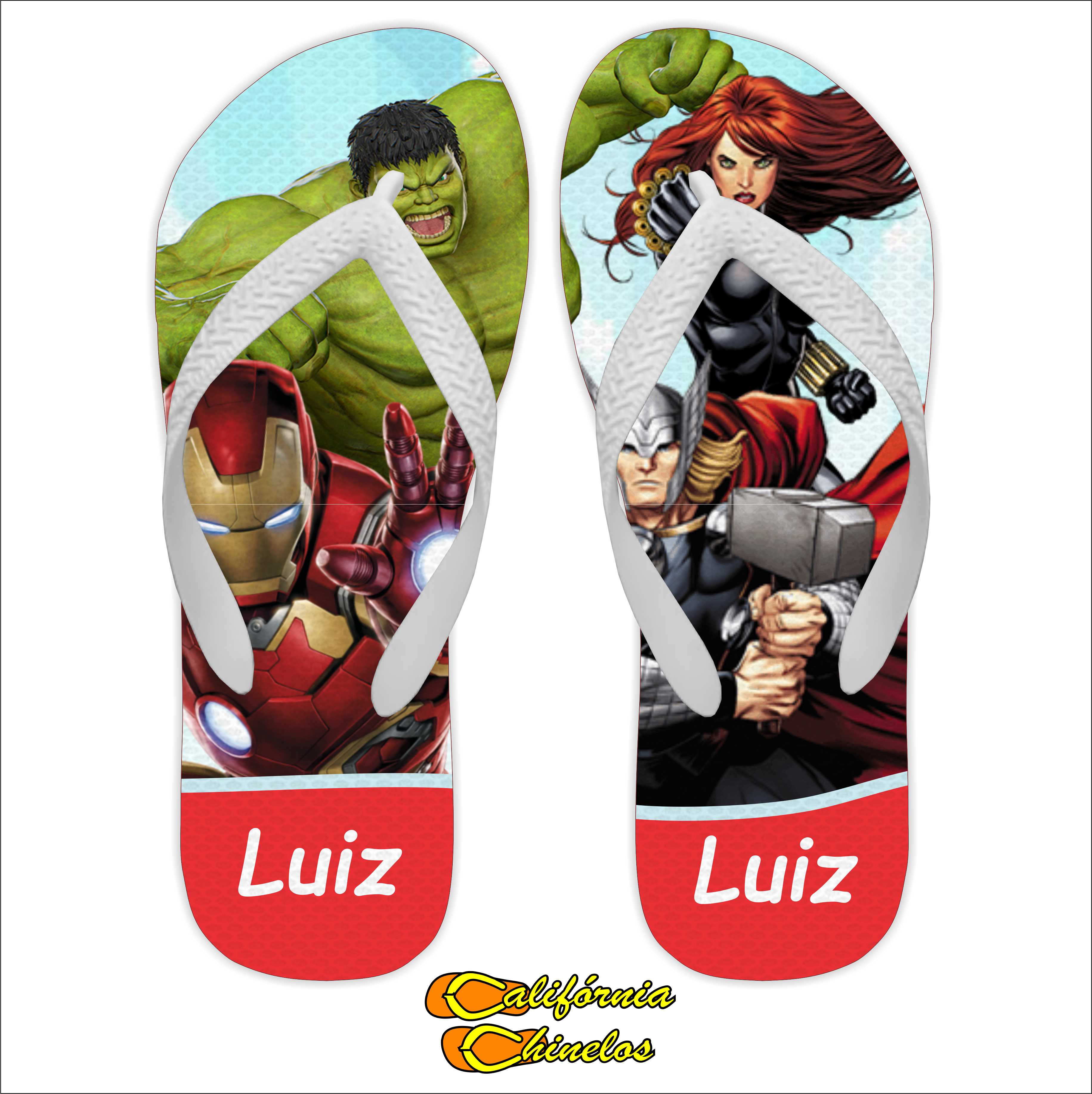 Chinelo Personalizado Hulk Marvel Aniversario Infantil