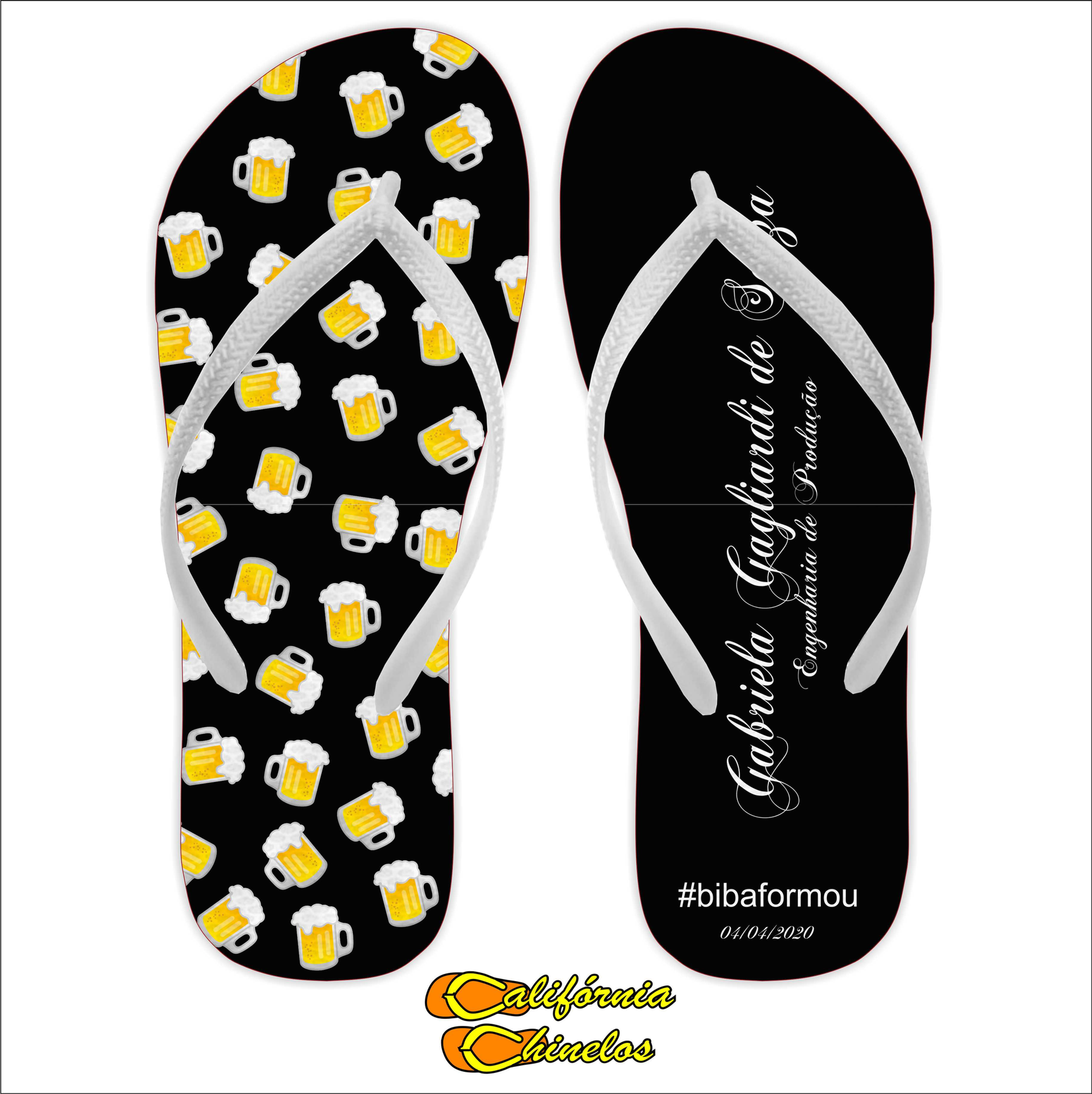 Chinelo Personalizado para Formatura de Engenharia de Produção