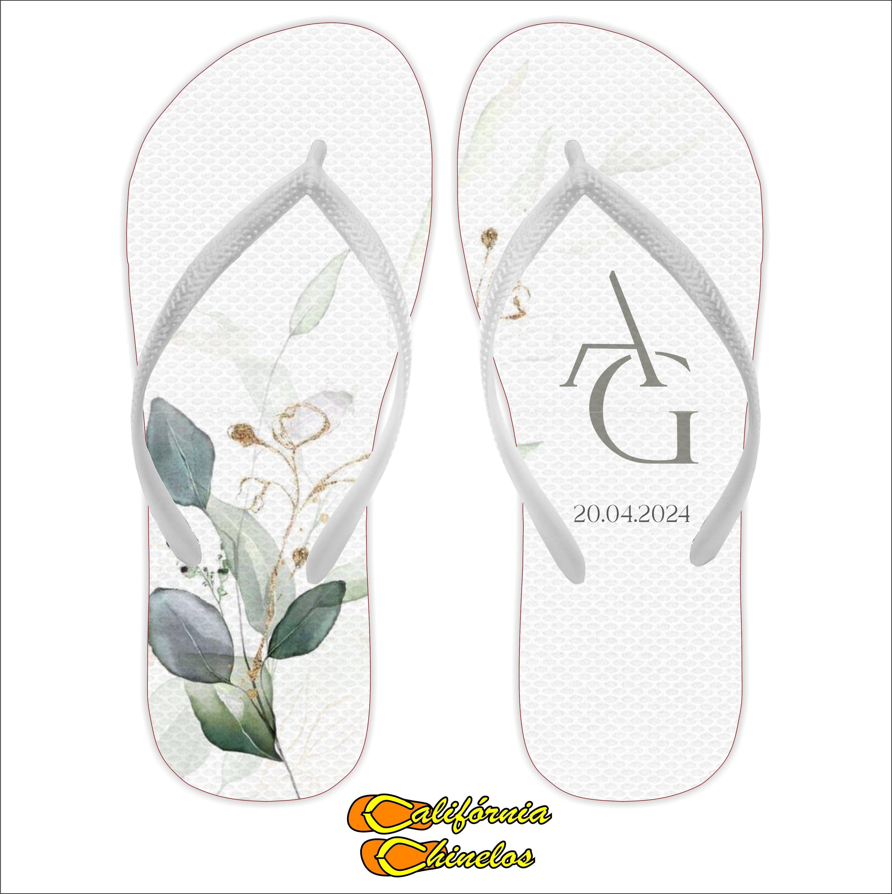 CHINELO PARA CASAMENTO FLOR BRANCA