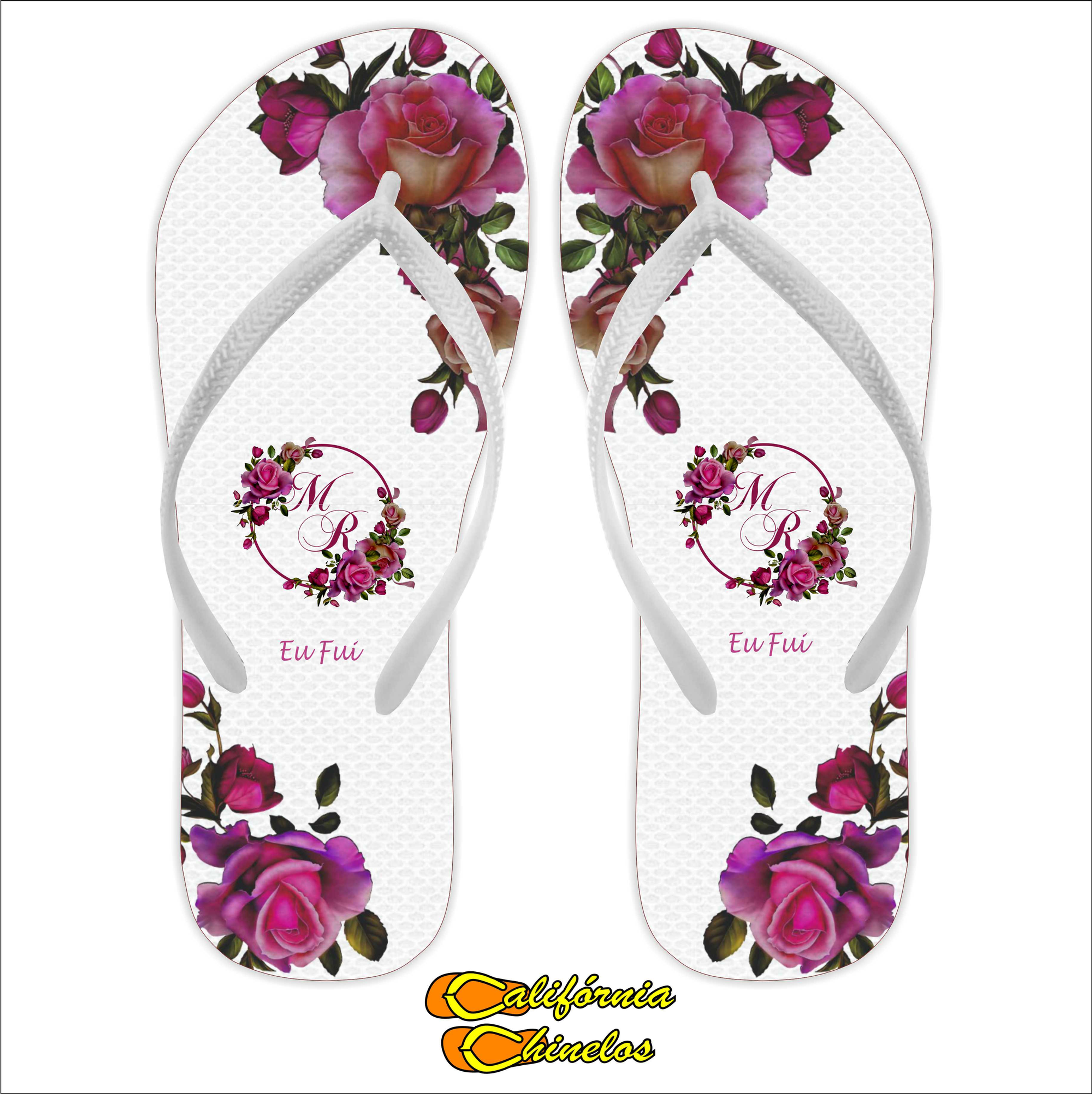 Chinelo Personalizado para Casamento Marsala