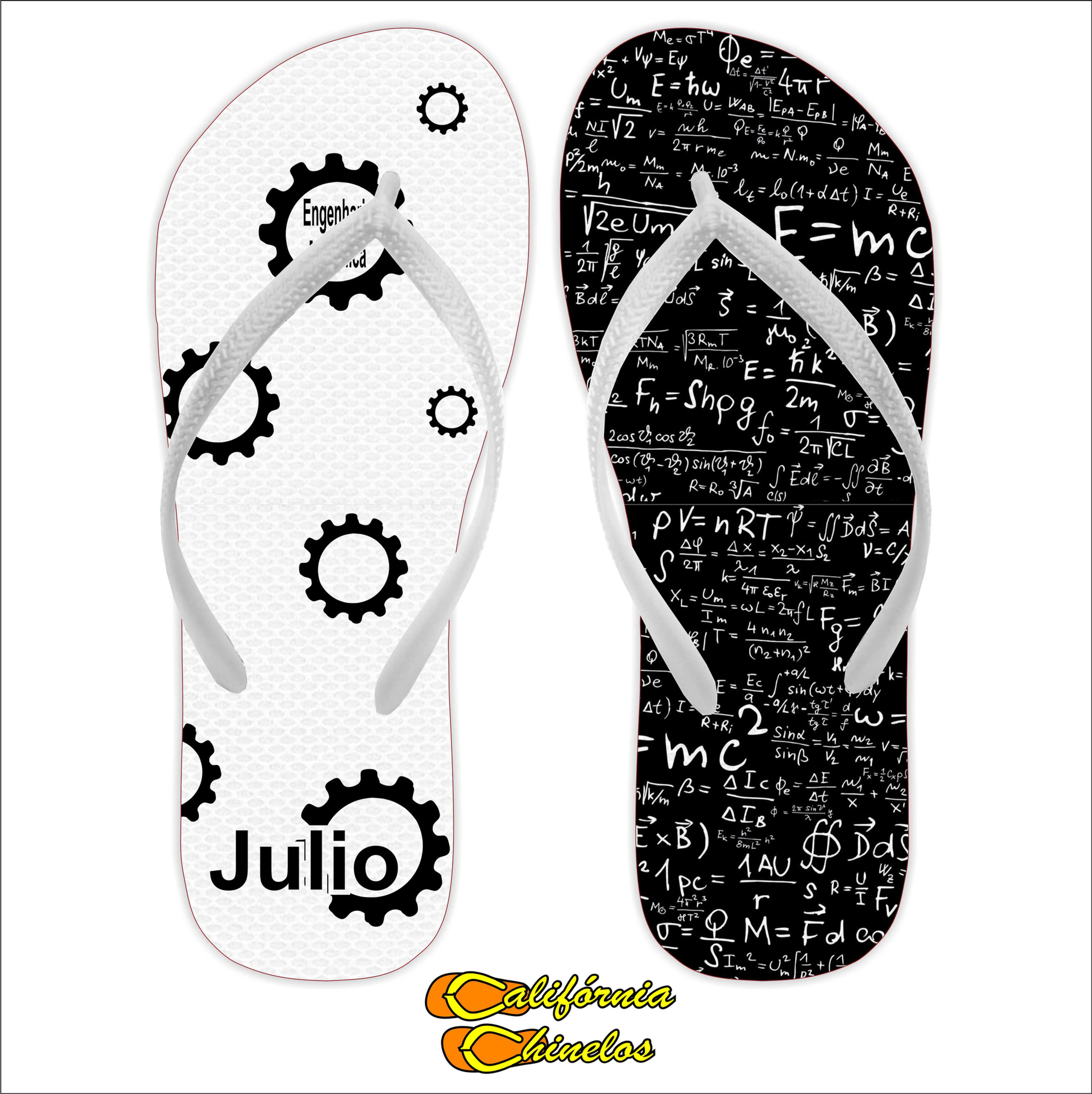 Chinelo Personalizado para Formatura de Engenharia Mecanica