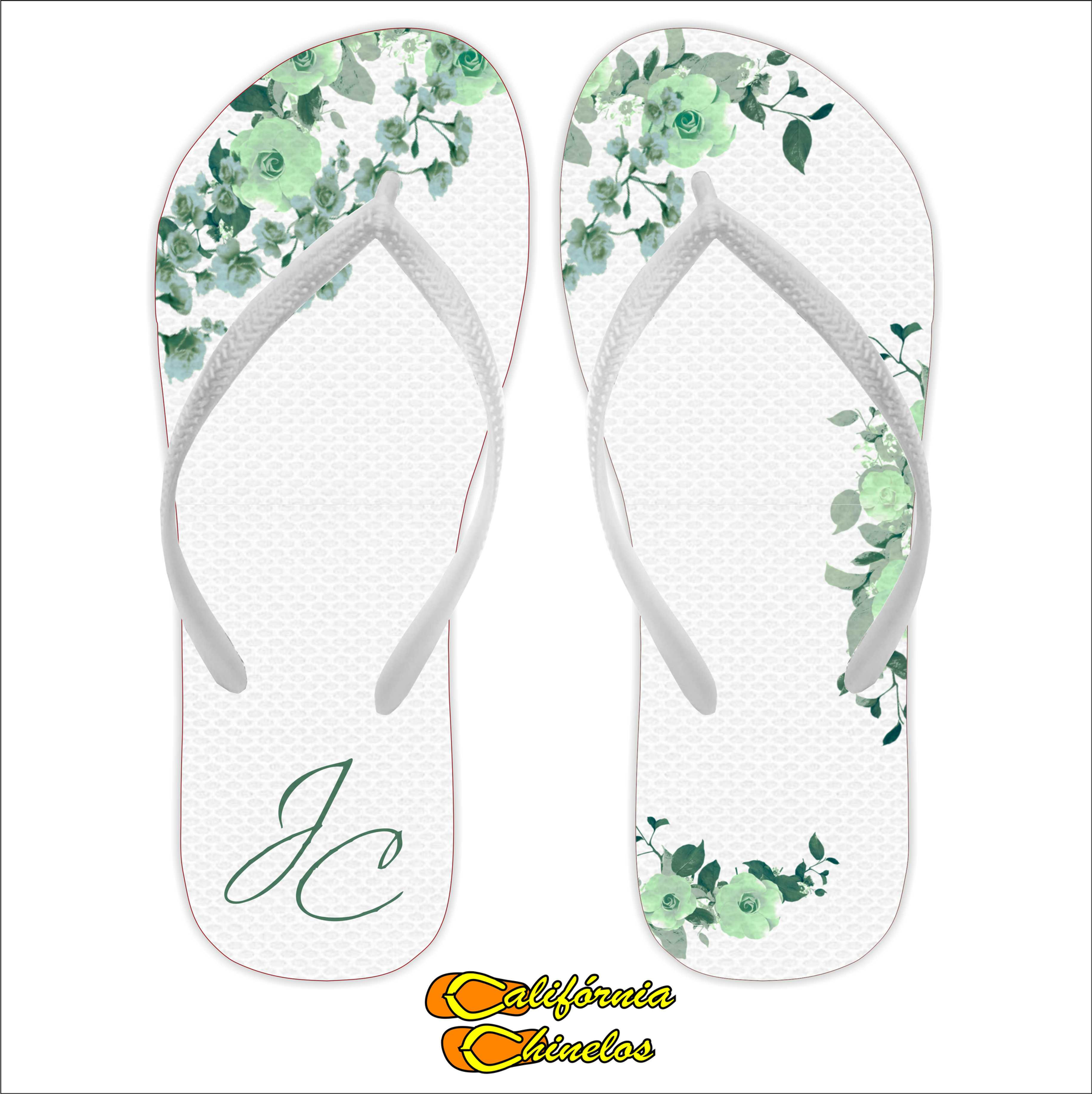 Chinelo Personalizado para Casamento Verde