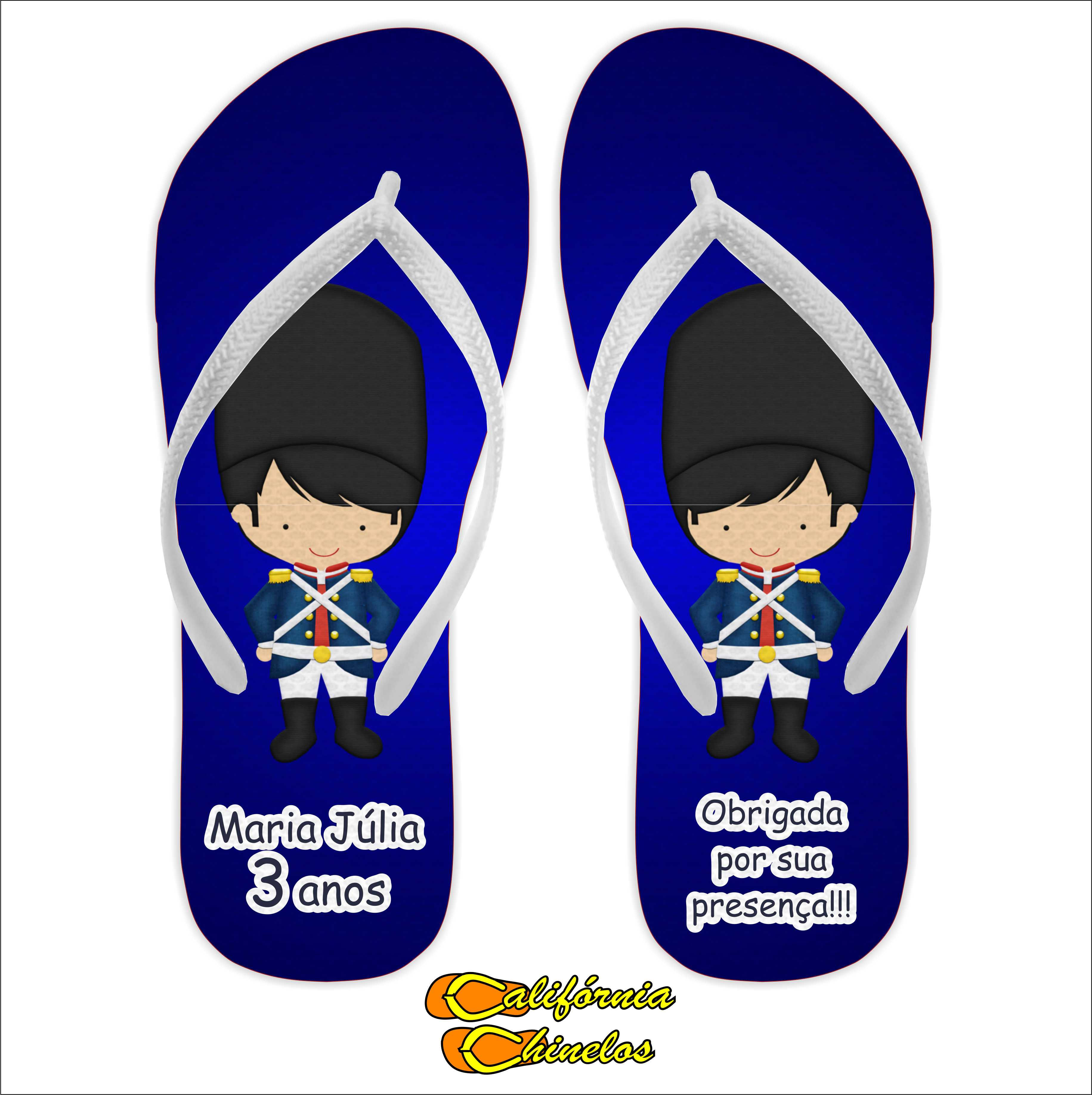 Chinelo Personalizado Aniversario Infantil Masculino