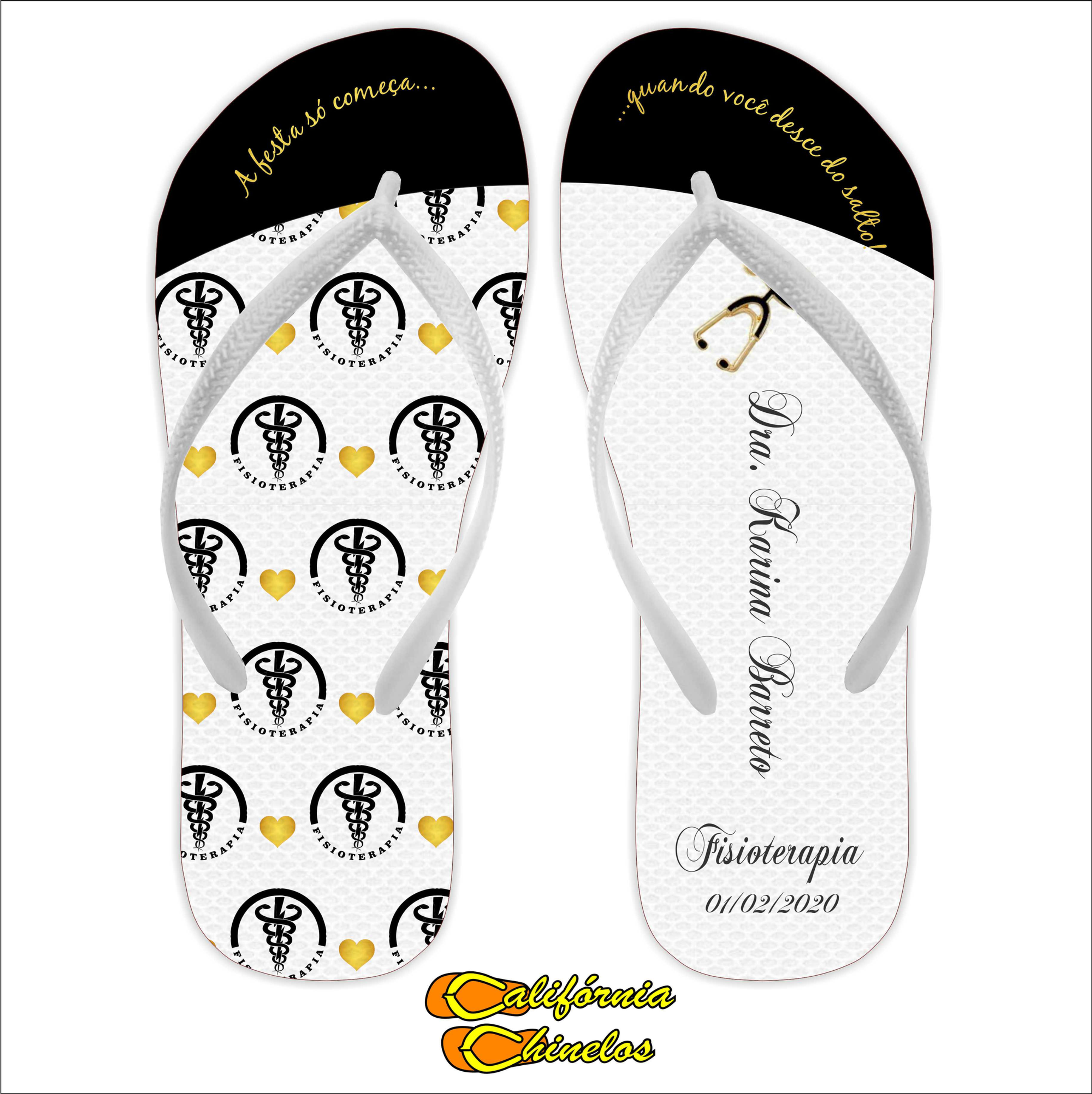 Chinelo Personalizado para Formatura de Fisioterapia