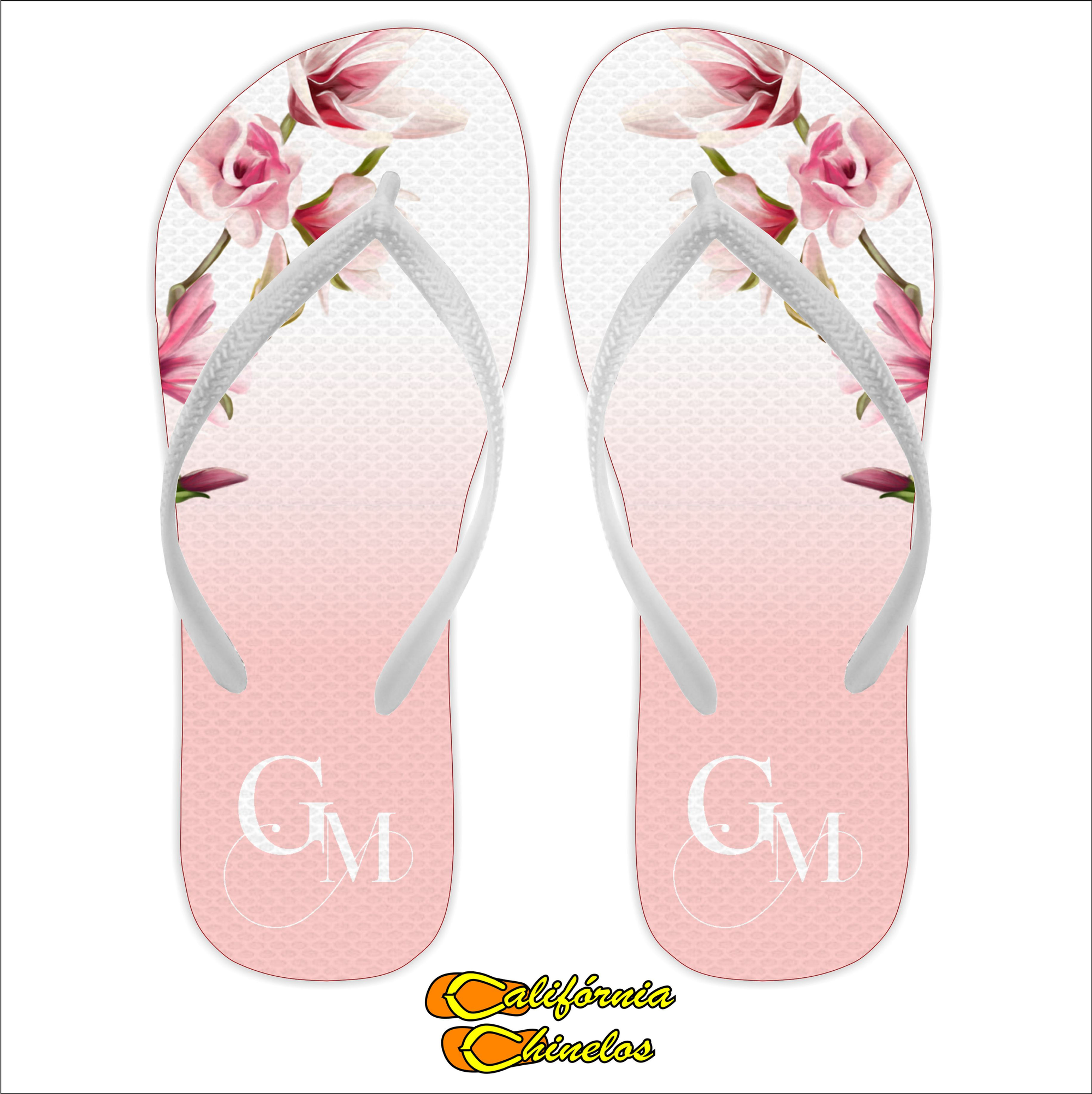 CHINELO PARA DEBUTANTE ROSA FLORIDO