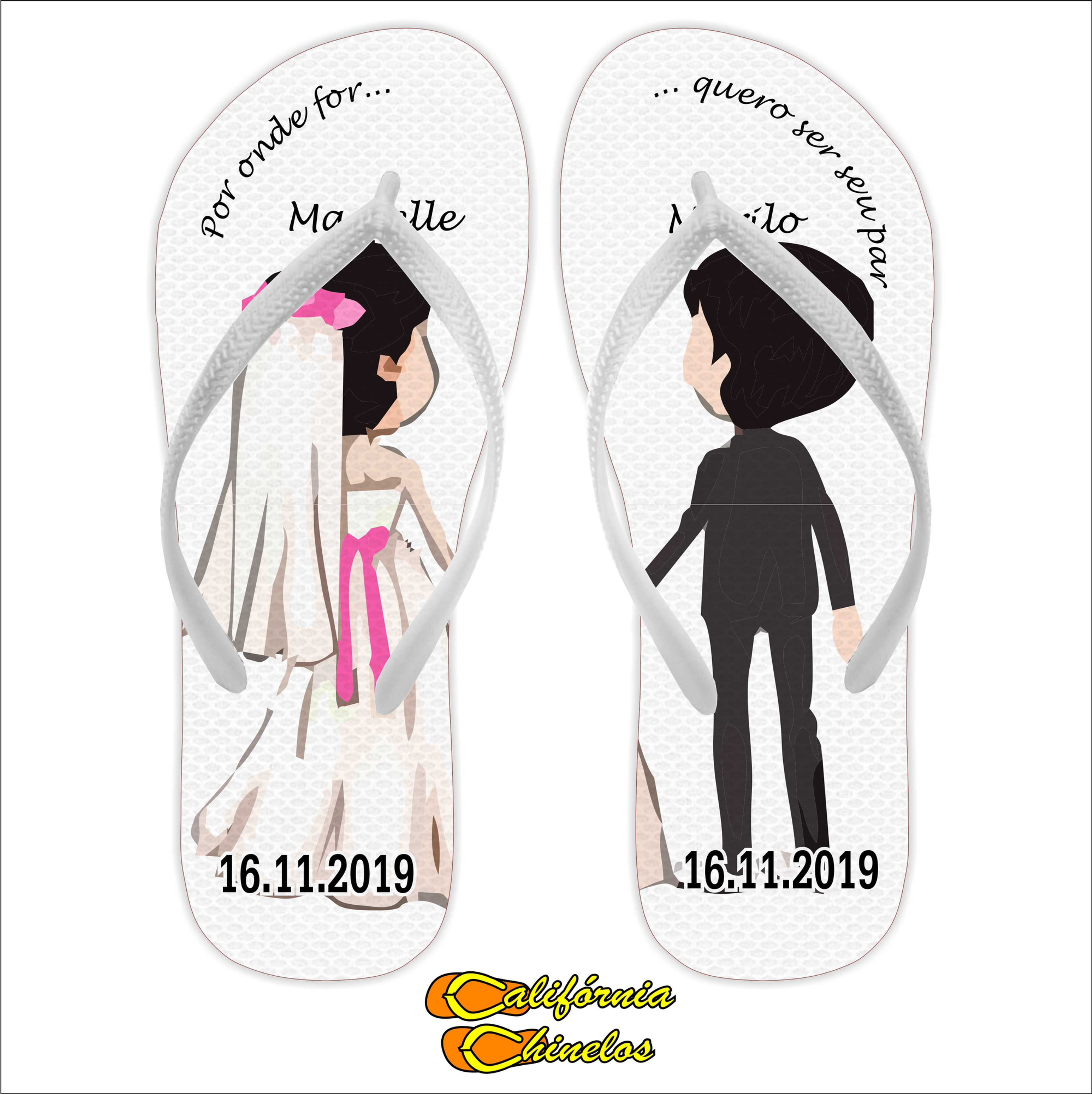 Chinelo Personalizado para Casamento Noivos