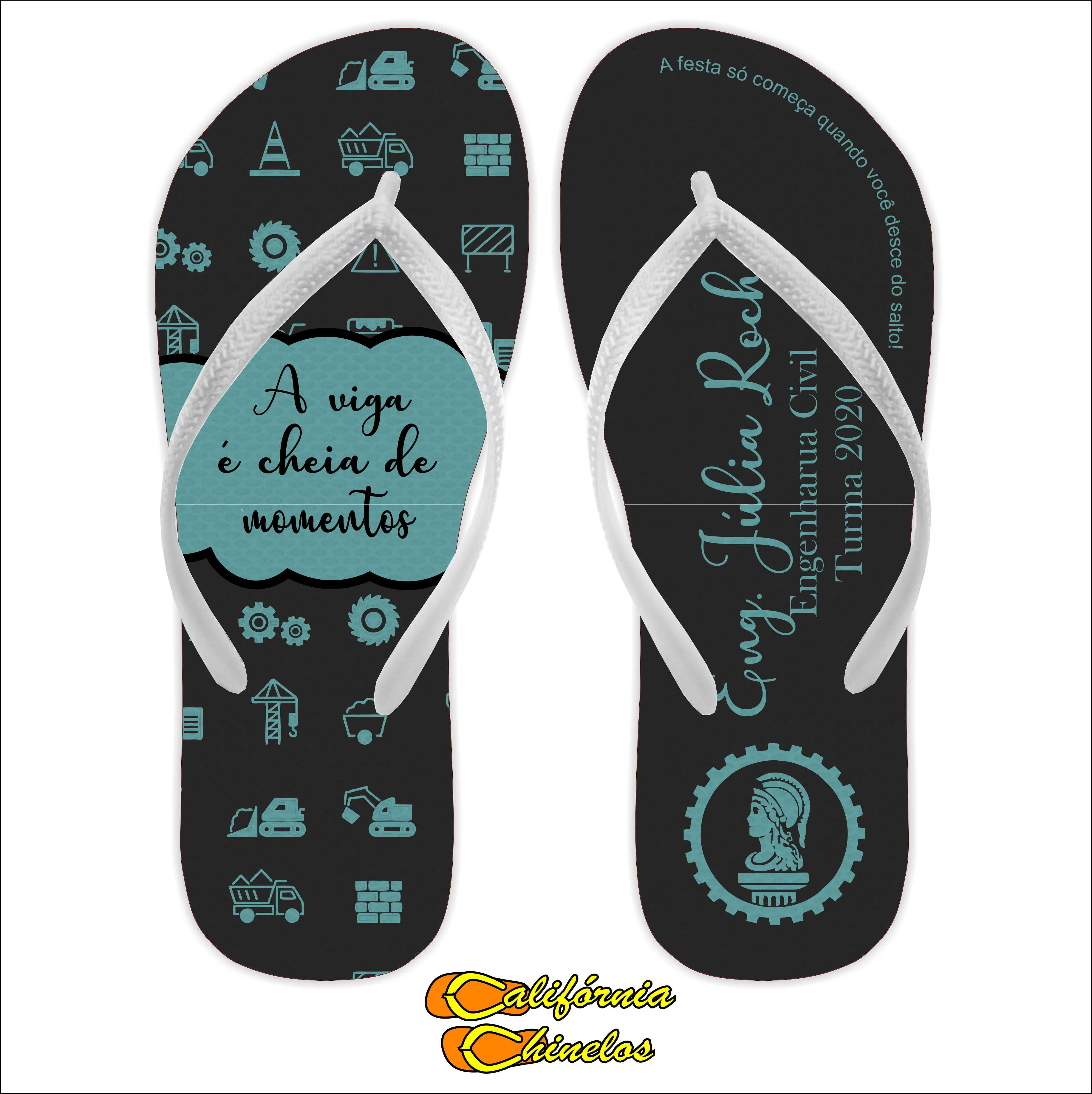 Chinelo Personalizado para Formatura de Engenharia Civil