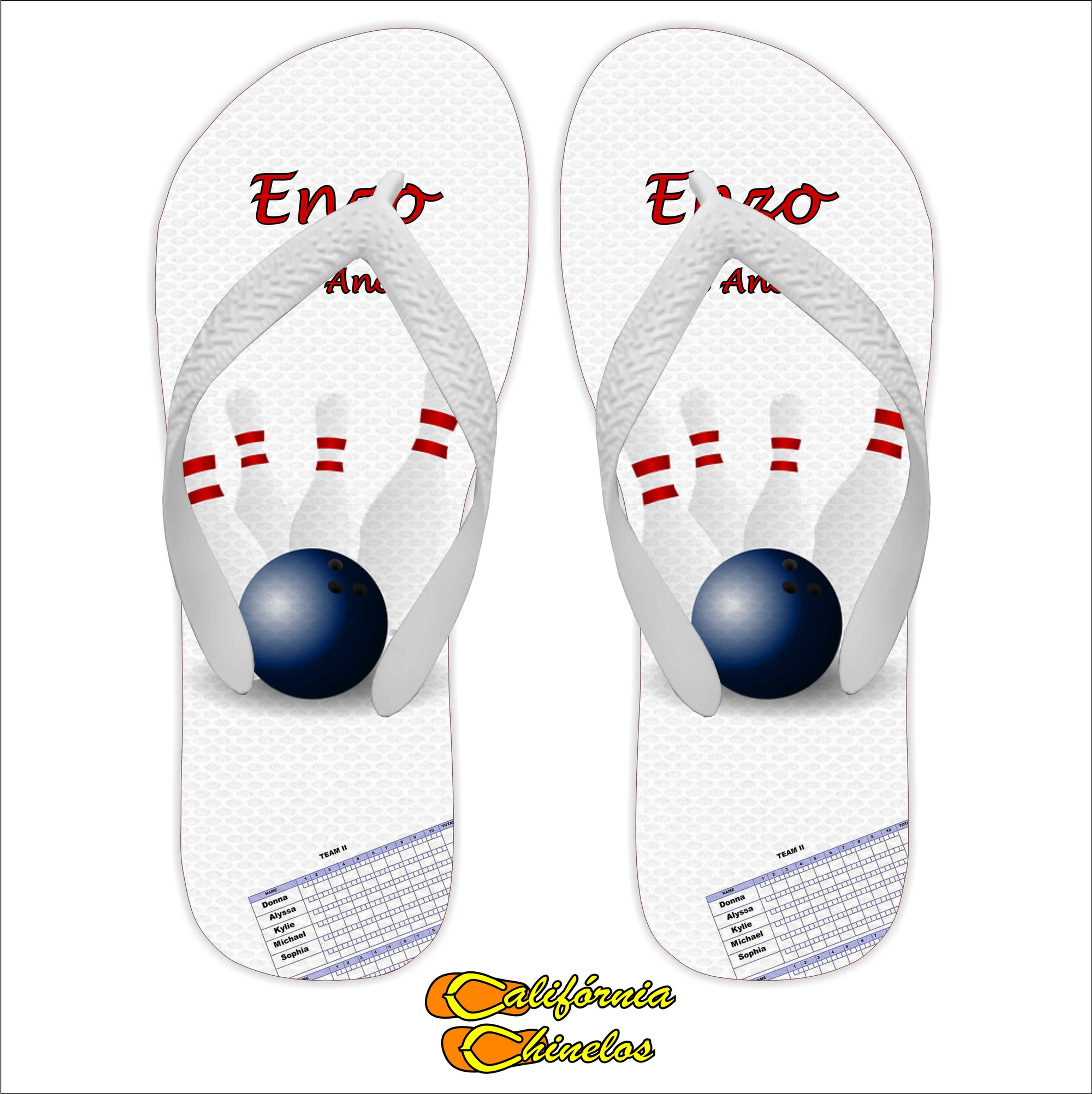 Chinelo Personalizado Aniversario Boliche