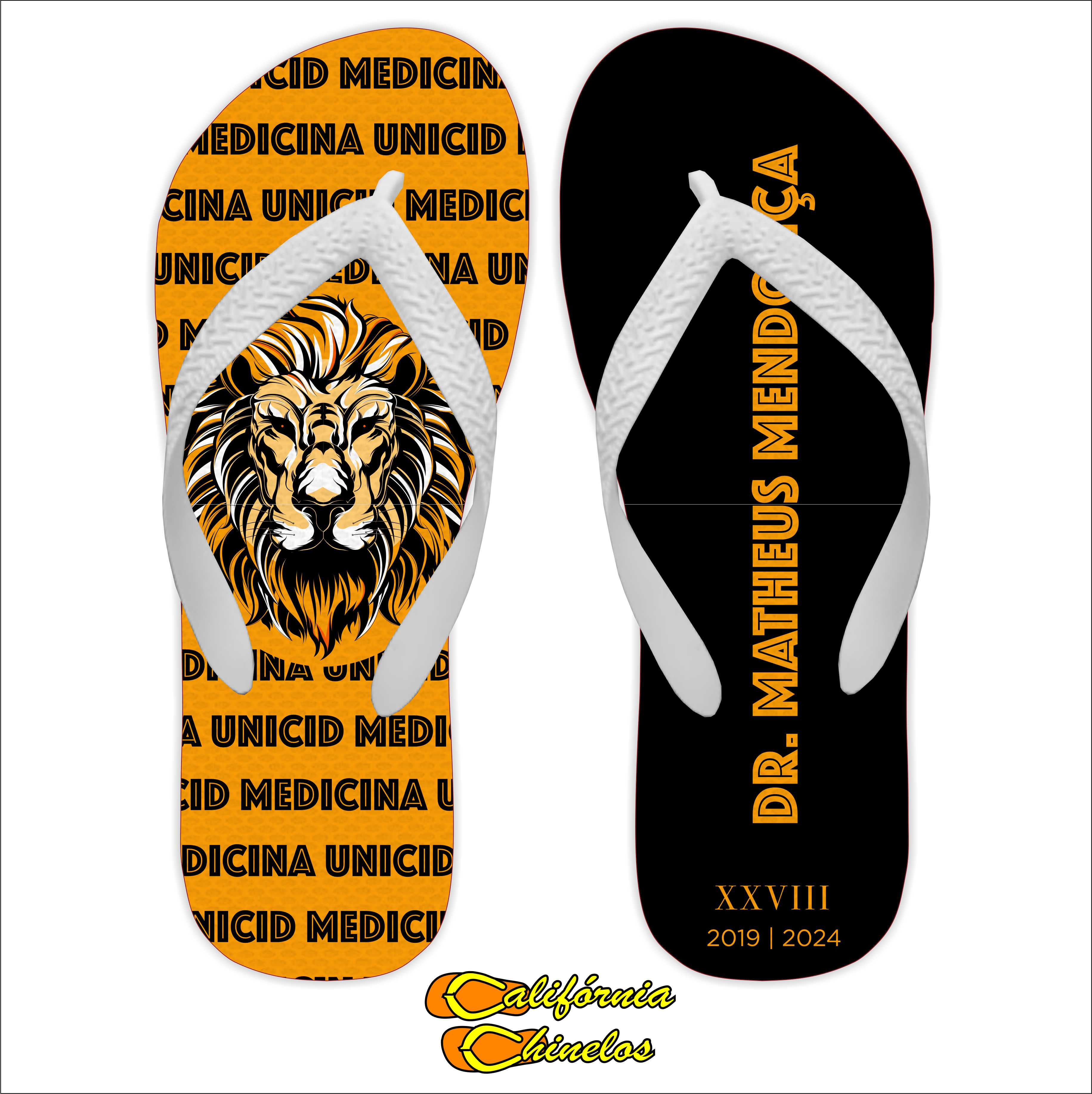 CHINELO PARA FORMATURA LARANJA UNICAMP