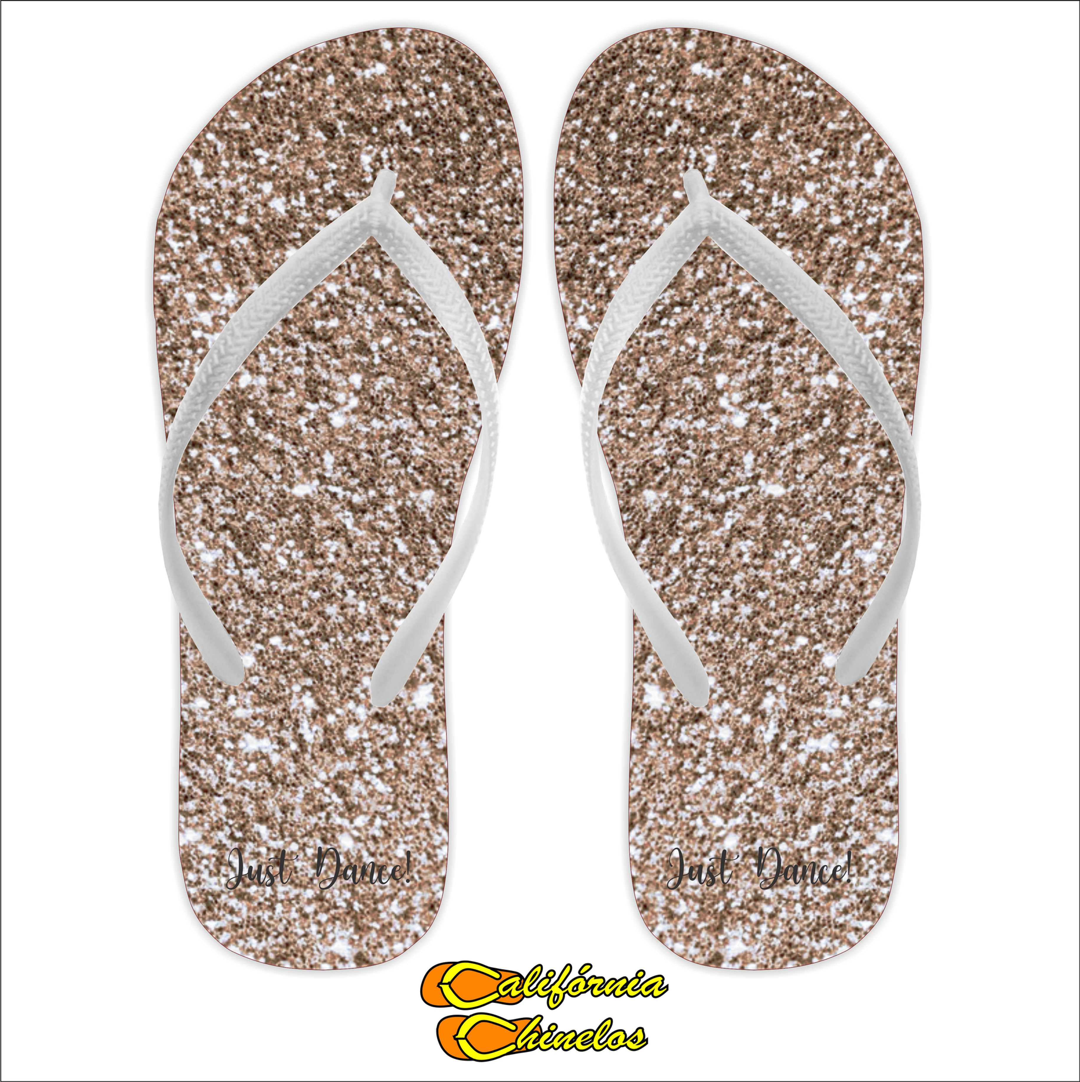 Chinelo Personalizado para Debutante Glitter