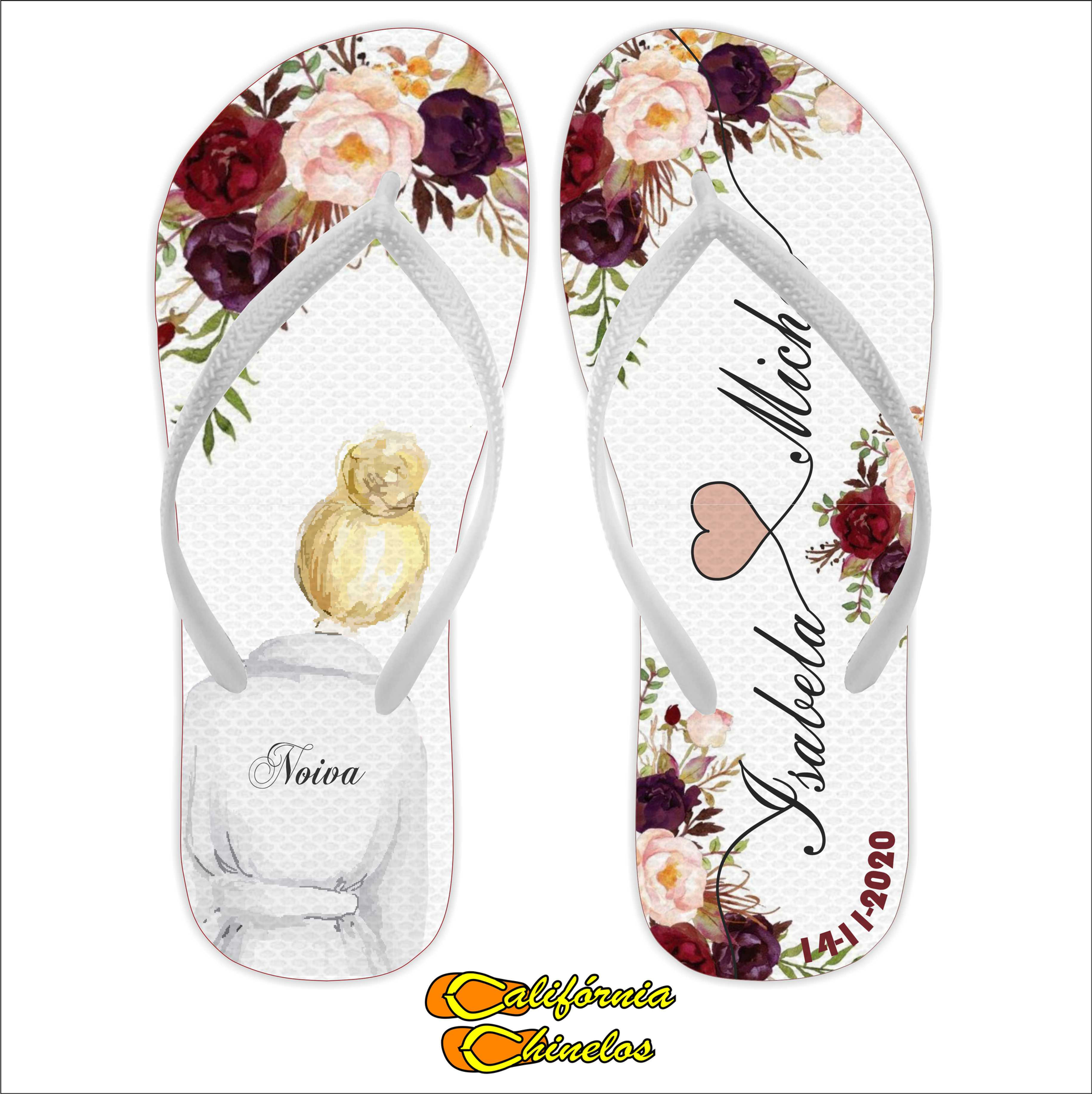 Chinelo Personalizado para Casamento Noiva