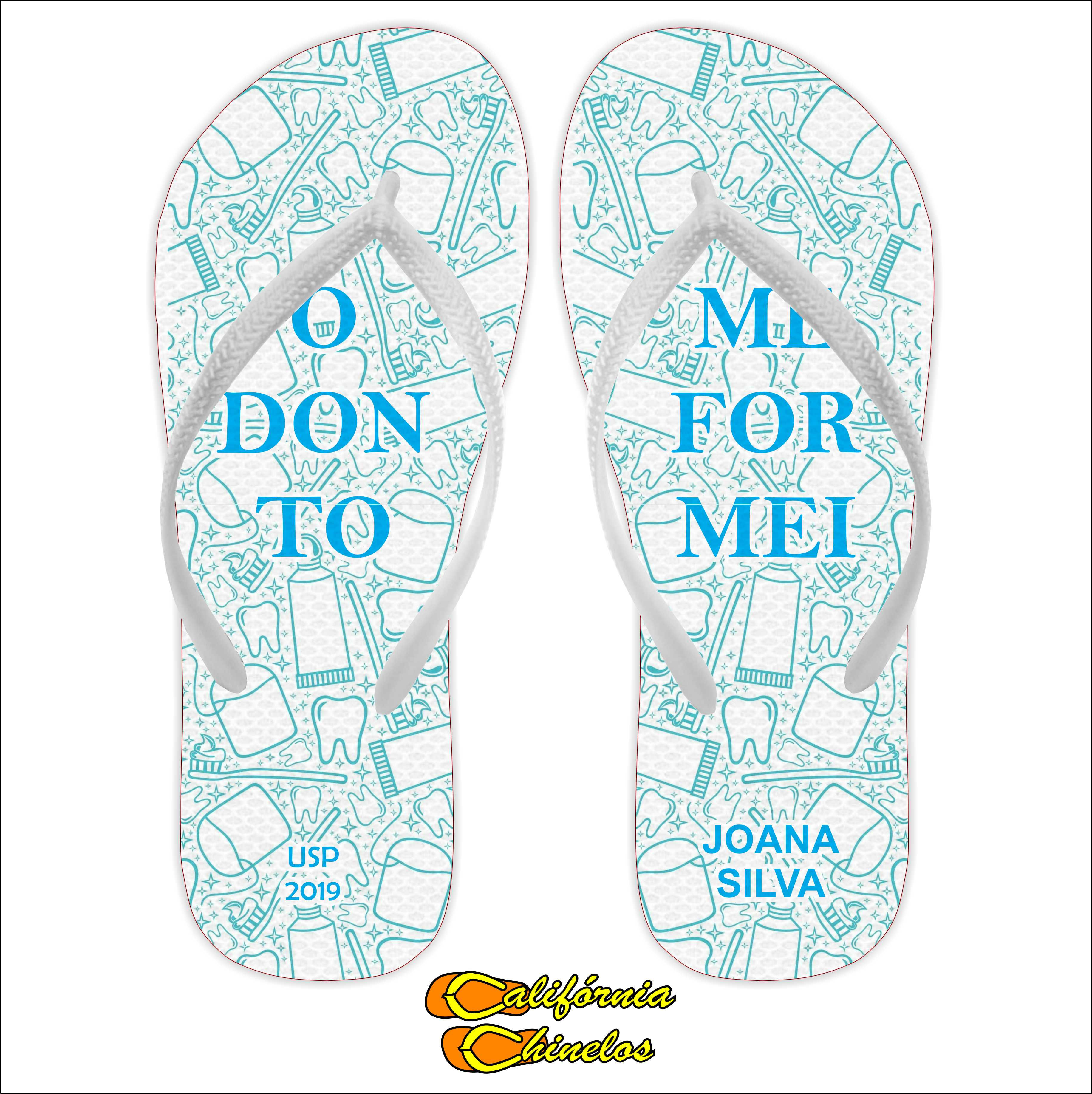 Chinelo Personalizado para Formatura de Odontologia