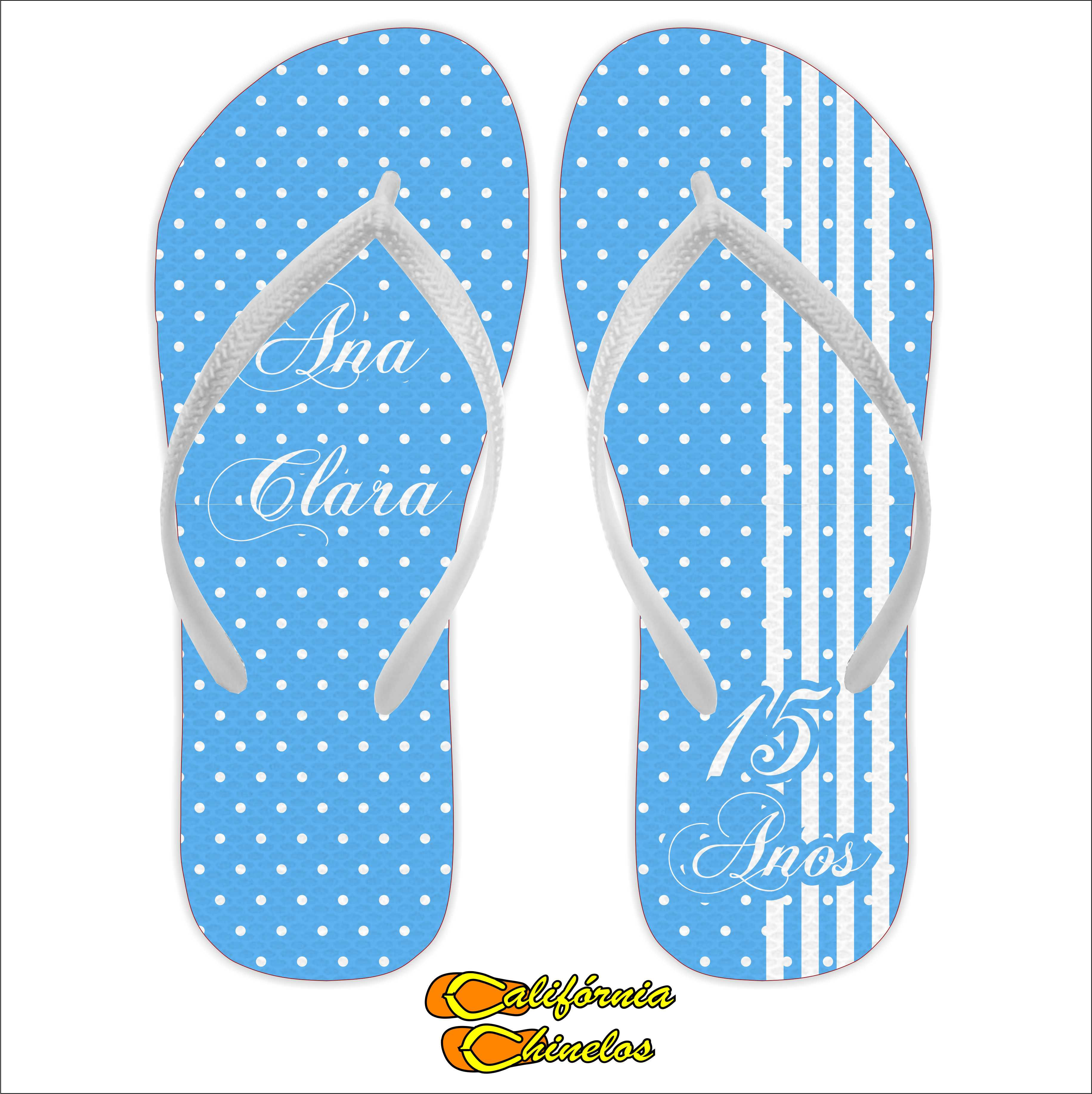 Chinelo Personalizado para Debutante Azul