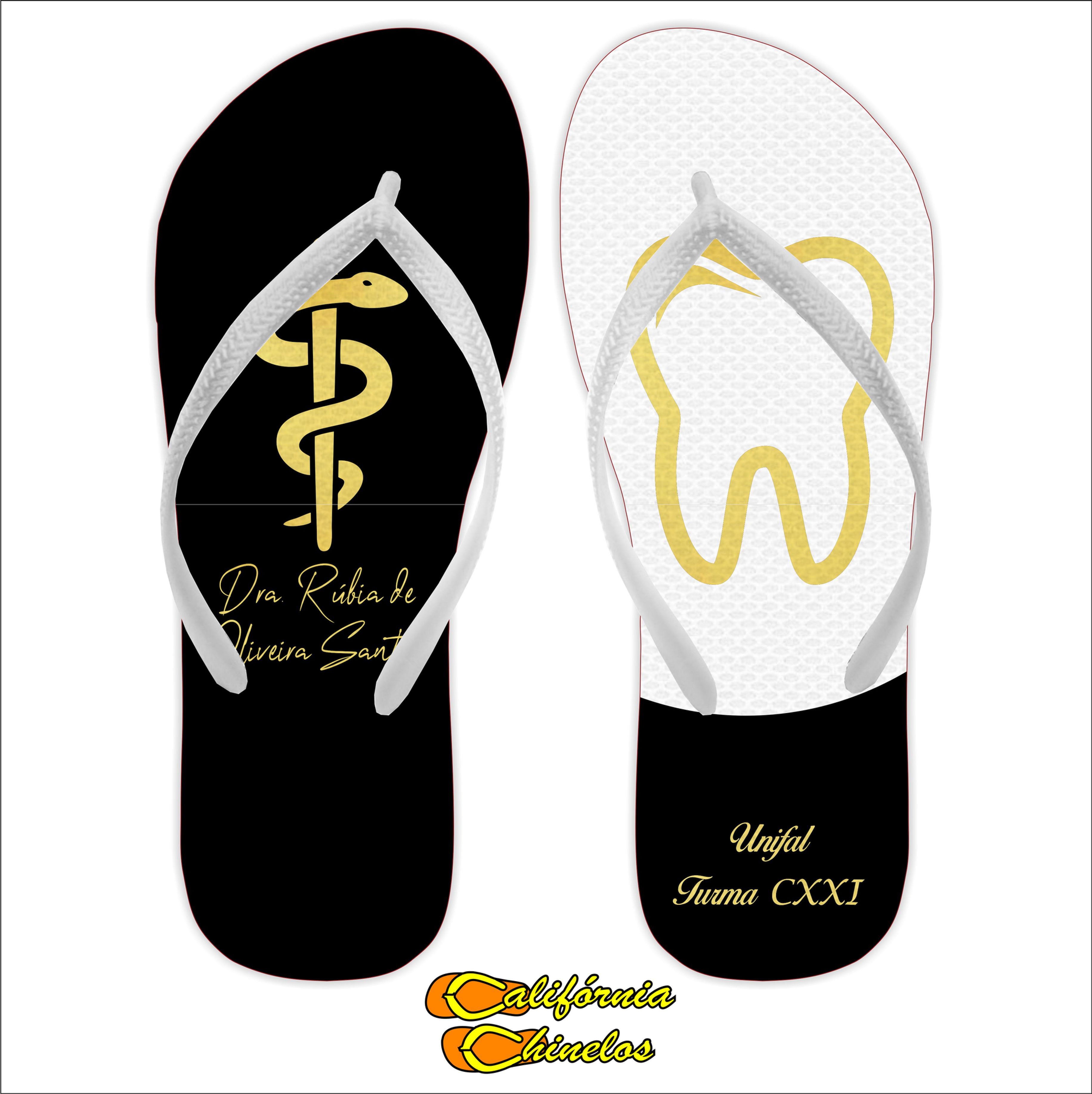 Chinelo Personalizado para Formatura de Odontologia