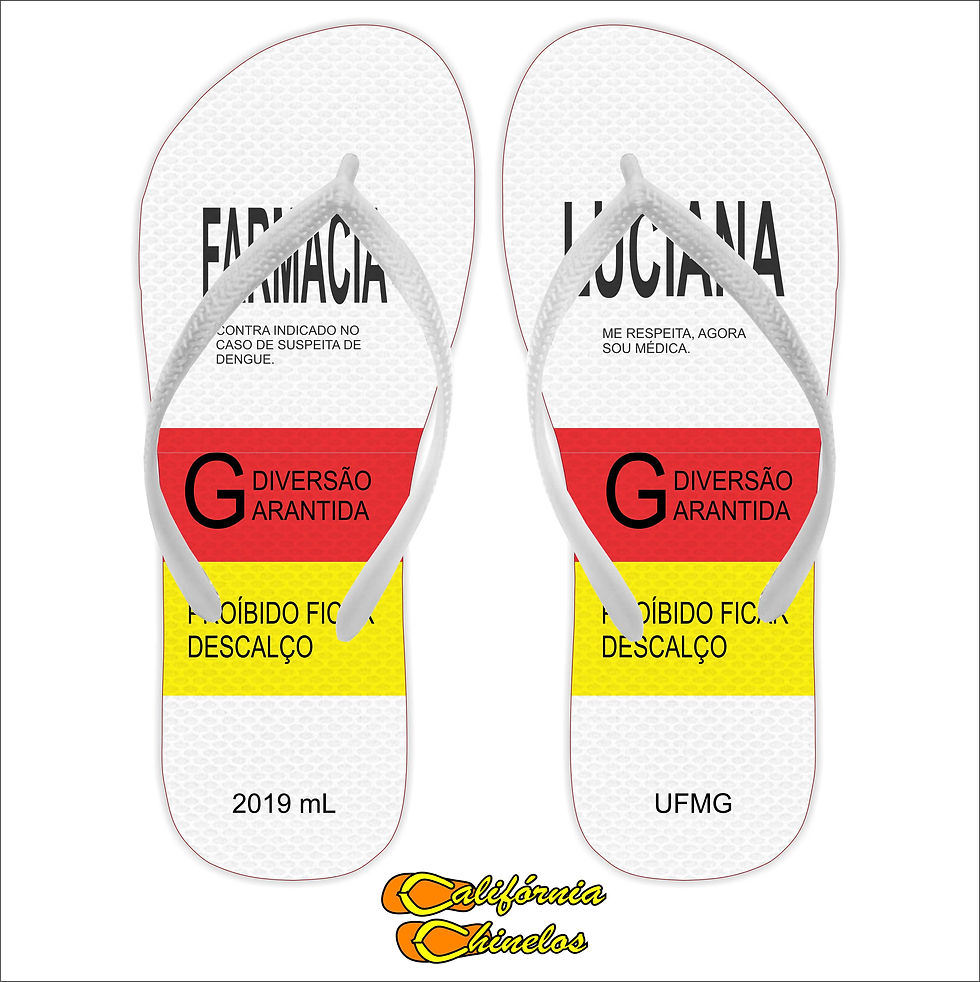 Chinelo Personalizado para Formatura de Farmacia
