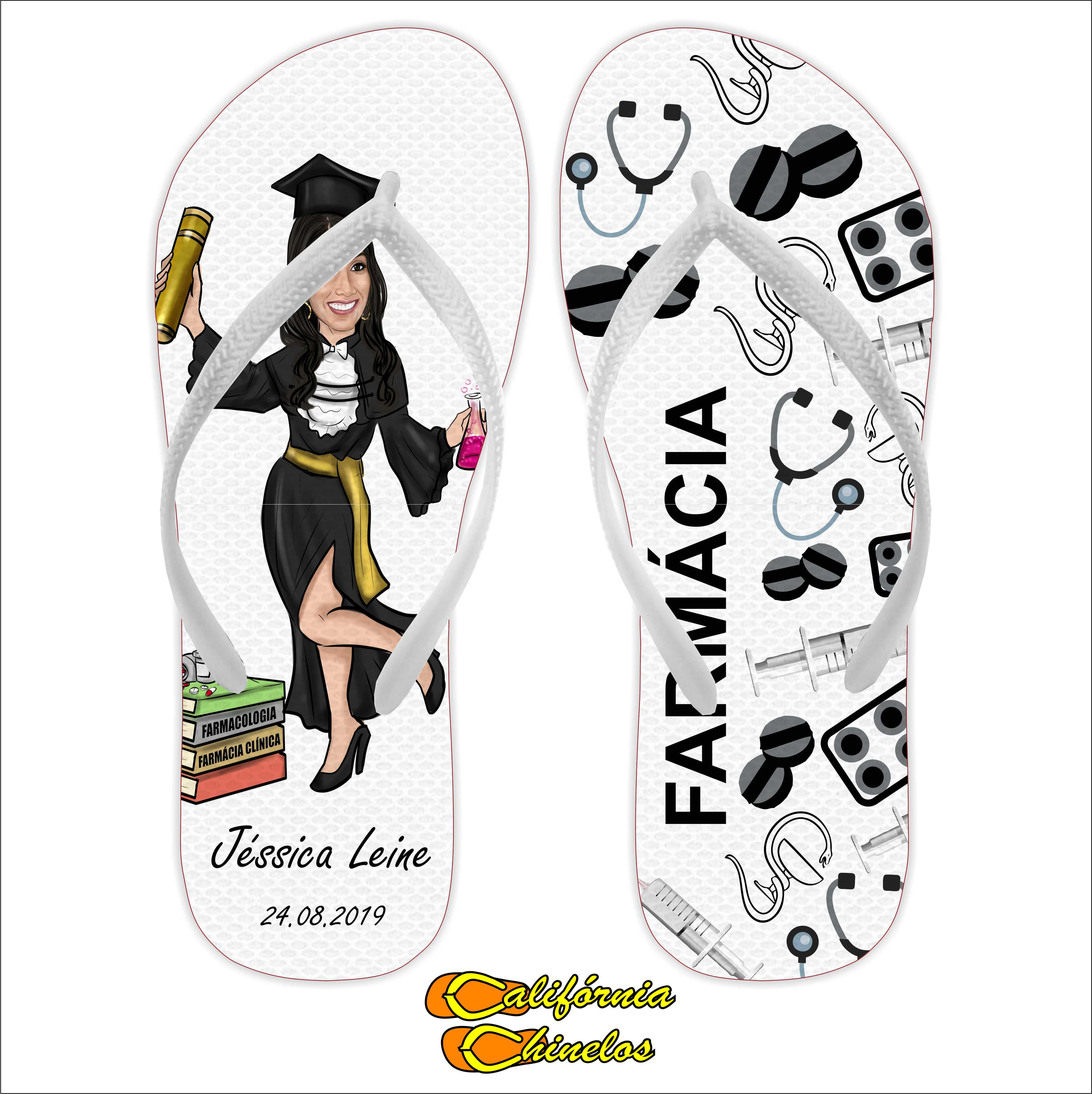 Chinelo Personalizado para Formatura de Farmacia