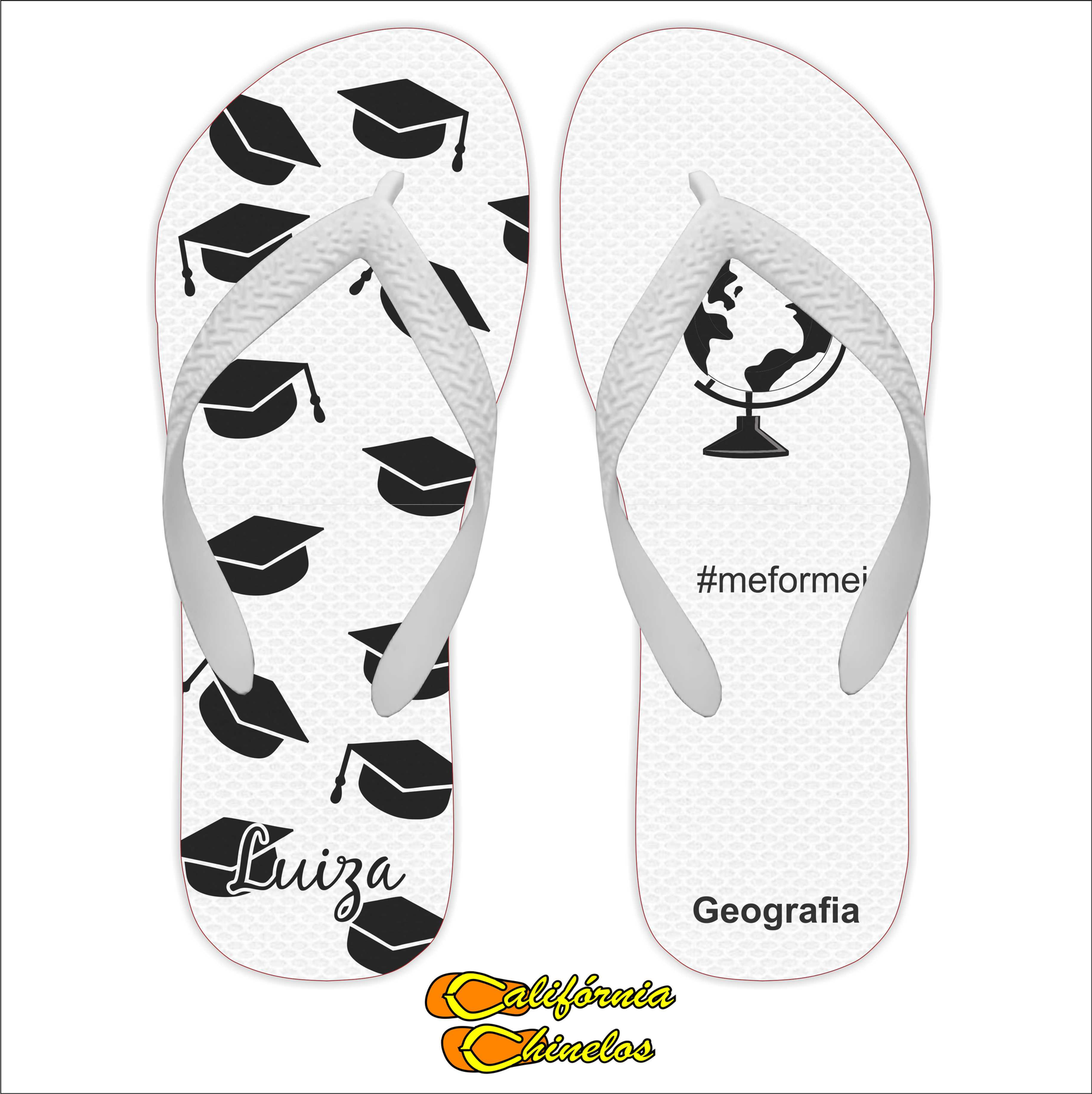 Chinelo Personalizado para Formatura de Geografia