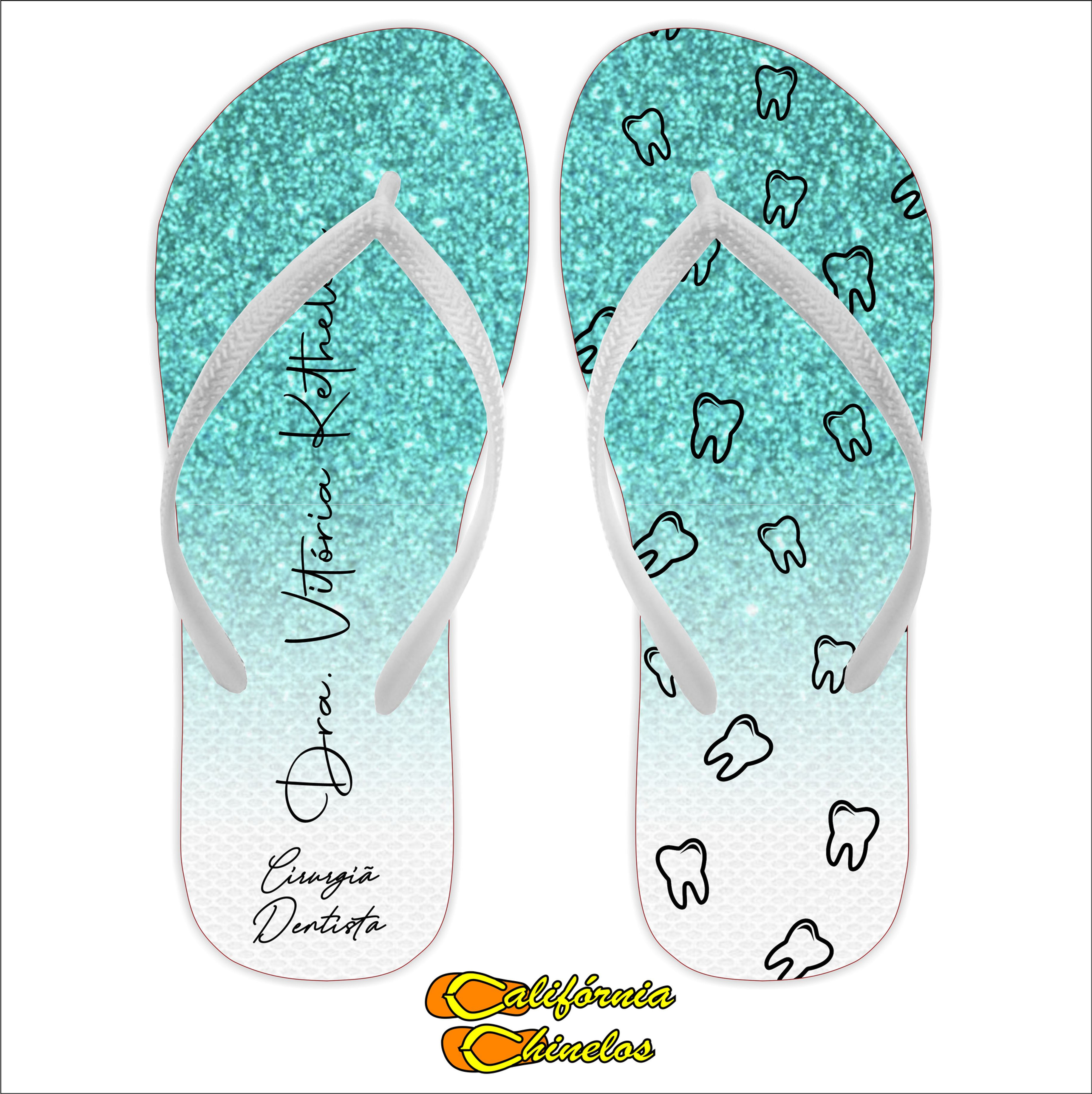CHINELO PARA FORMATURA DE ODONTOLOGIA GLITTER