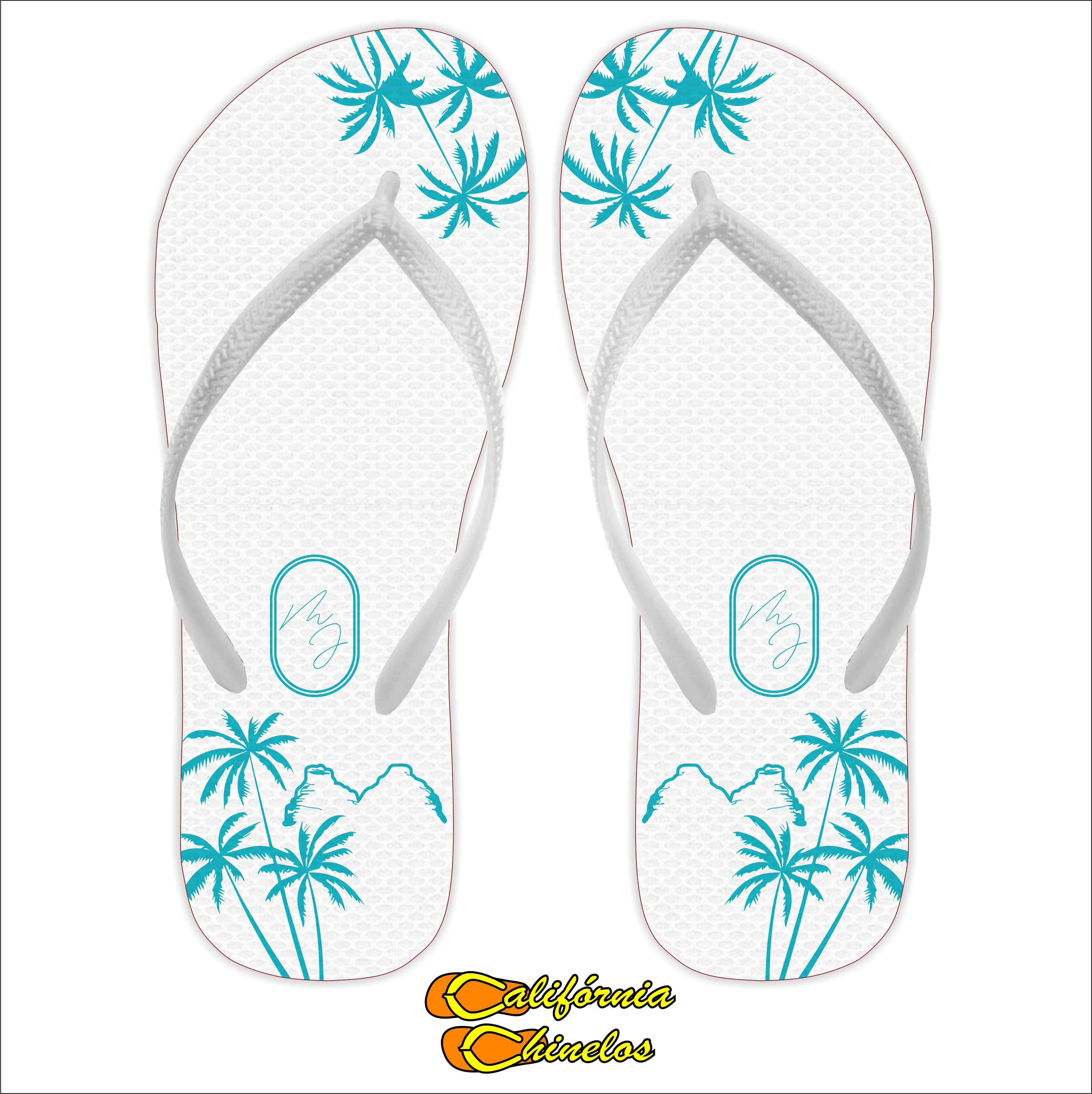 Chinelo Personalizado para Casamento Palmeiras Tiffany