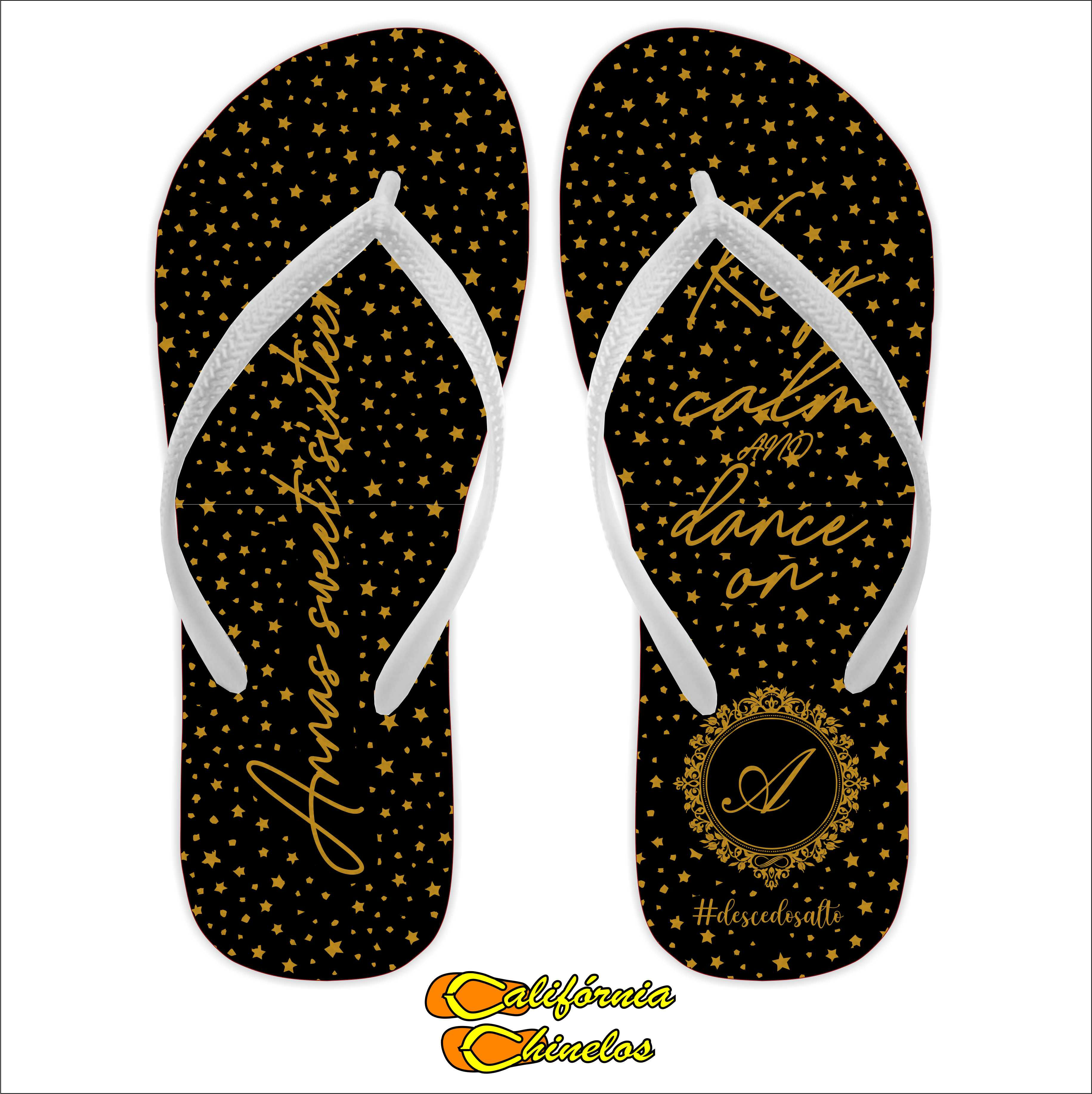 Chinelo Personalizado para Debutante Estrelas