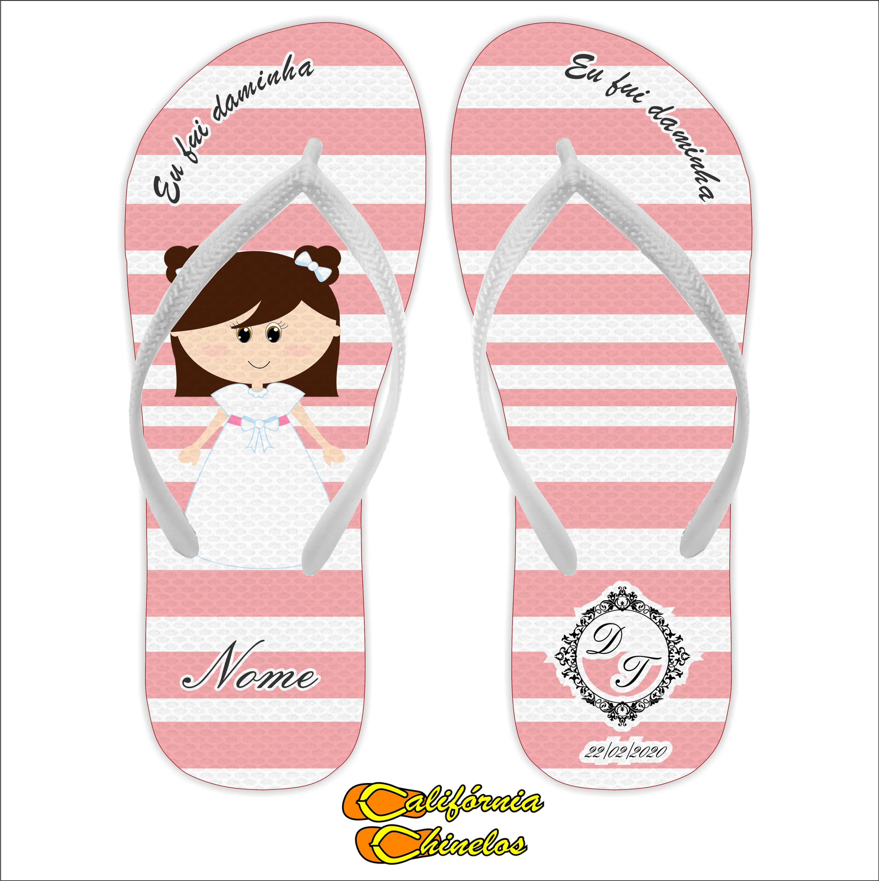 Chinelo Personalizado para Casamento Daminha