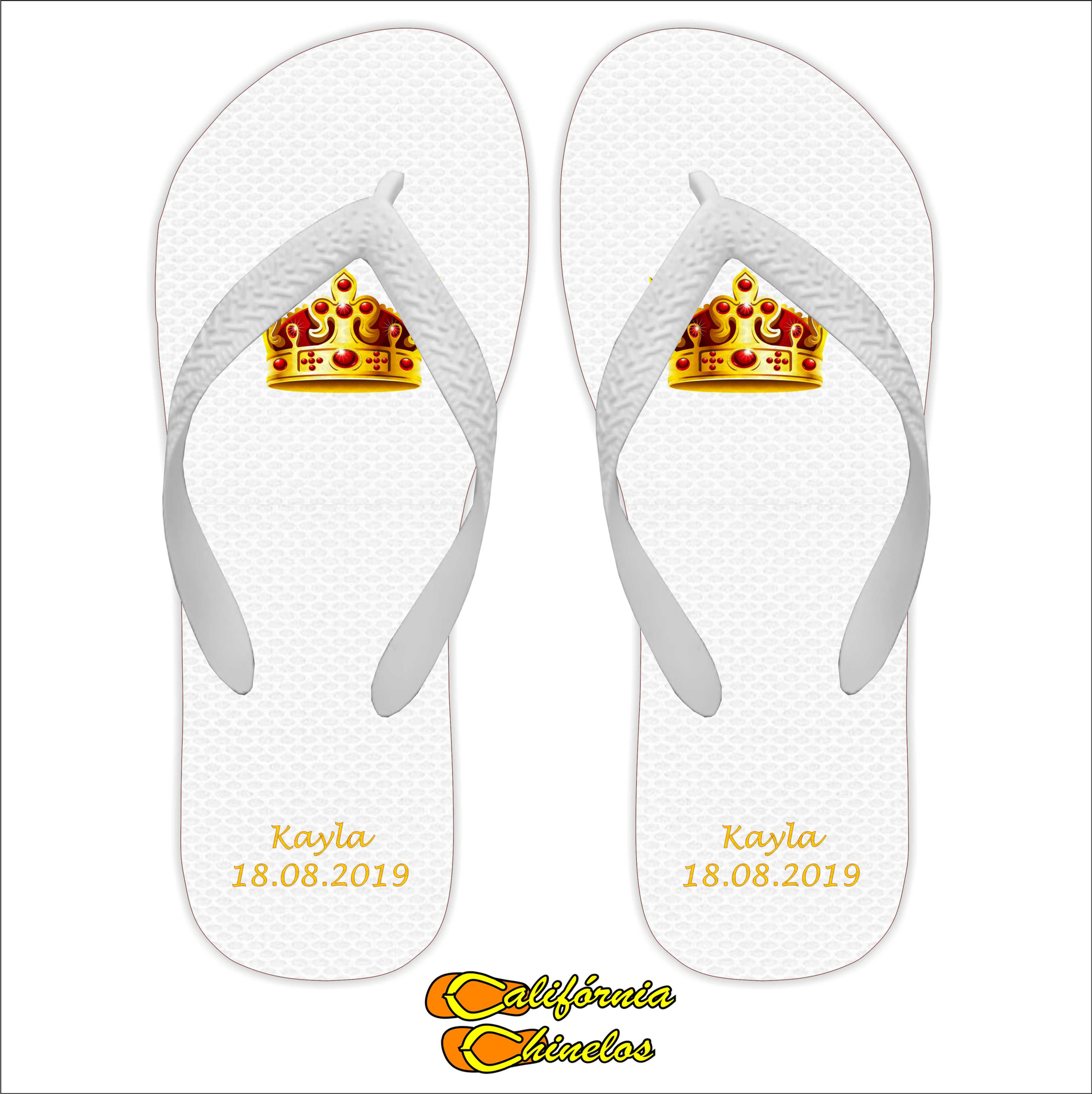 Chinelo Personalizado Aniversario Coroa