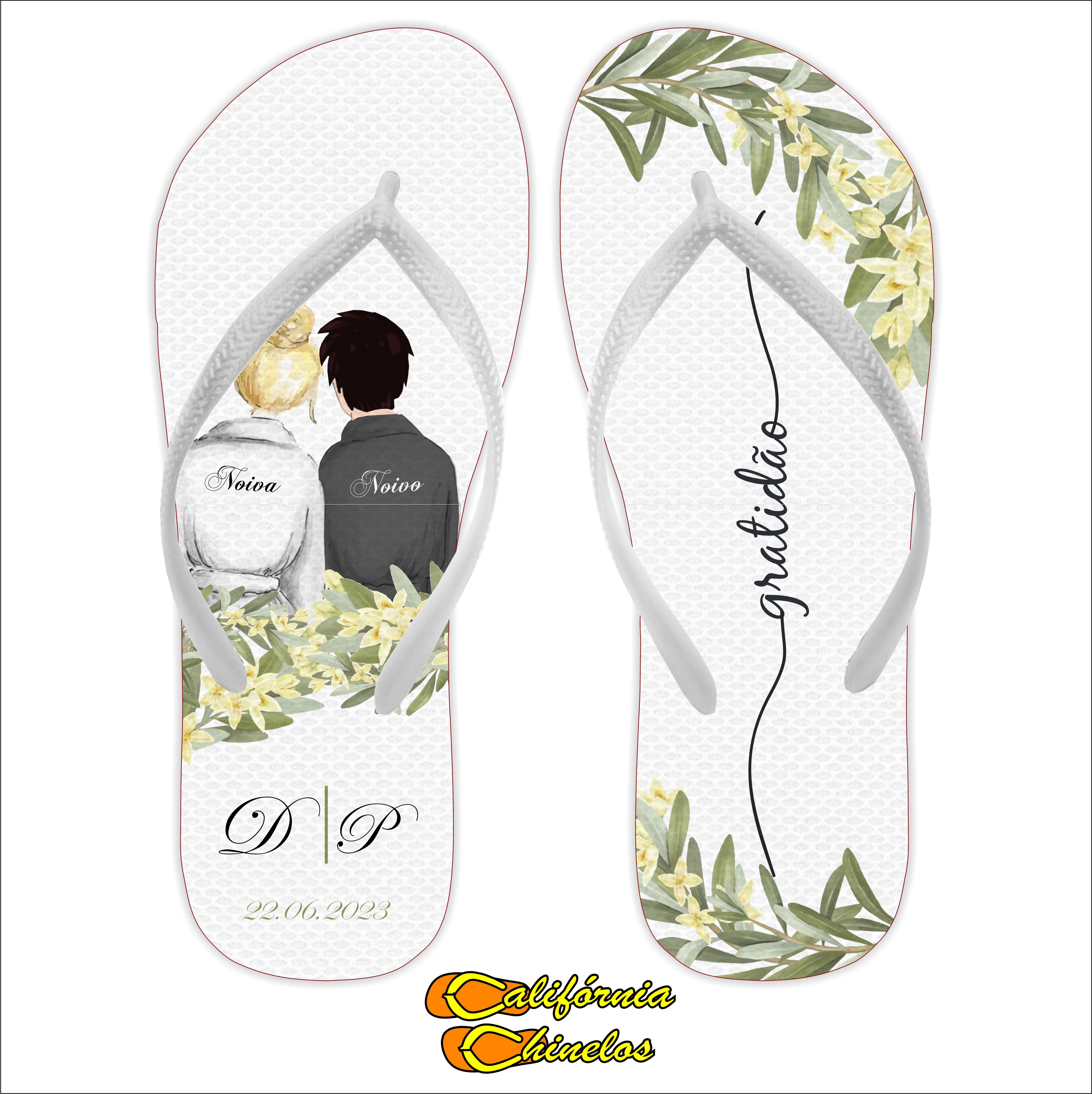 Chinelo Personalizado para Casamento Noivos