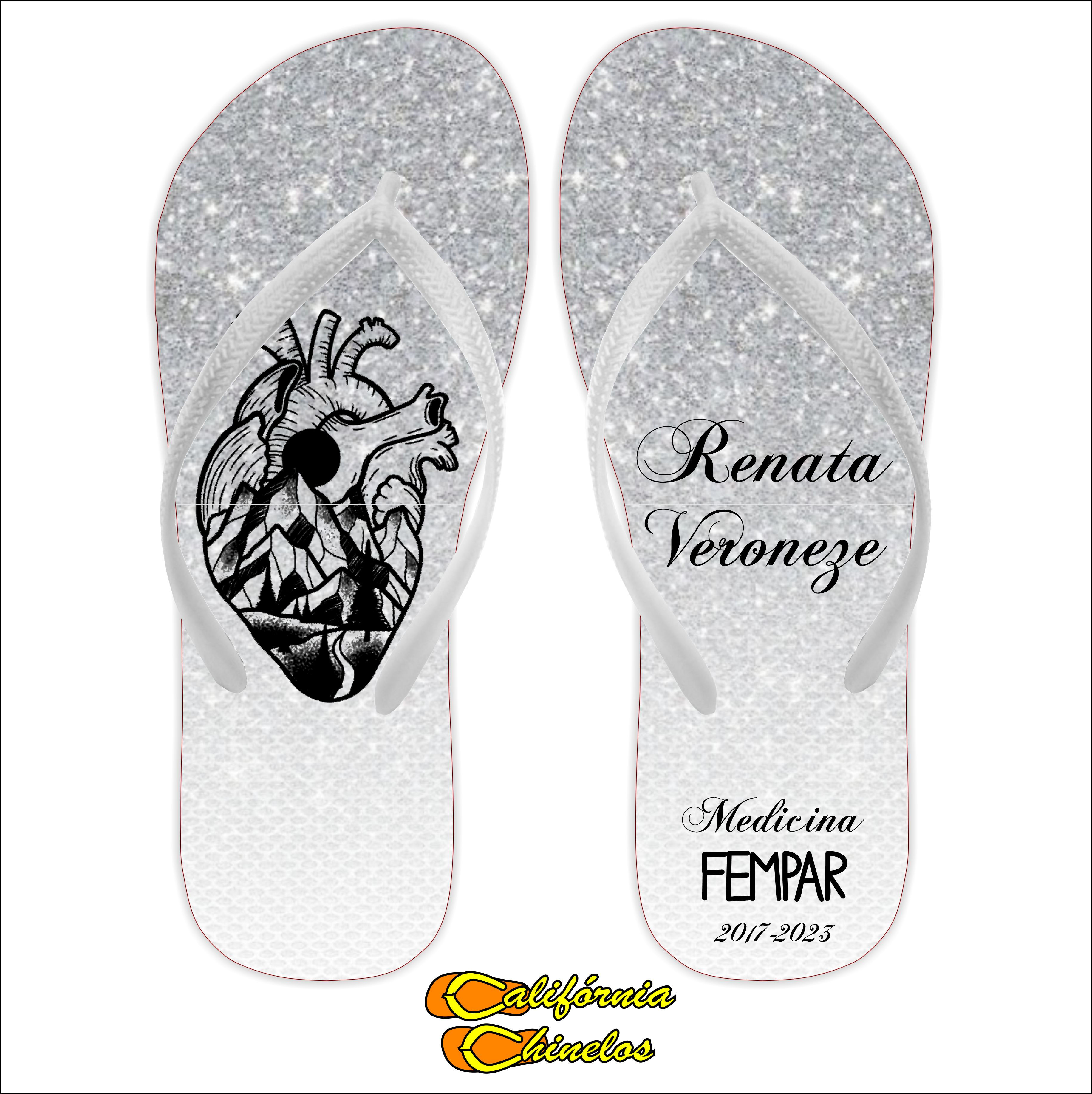 Chinelo Personalizado para Formatura de Medicina Glitter