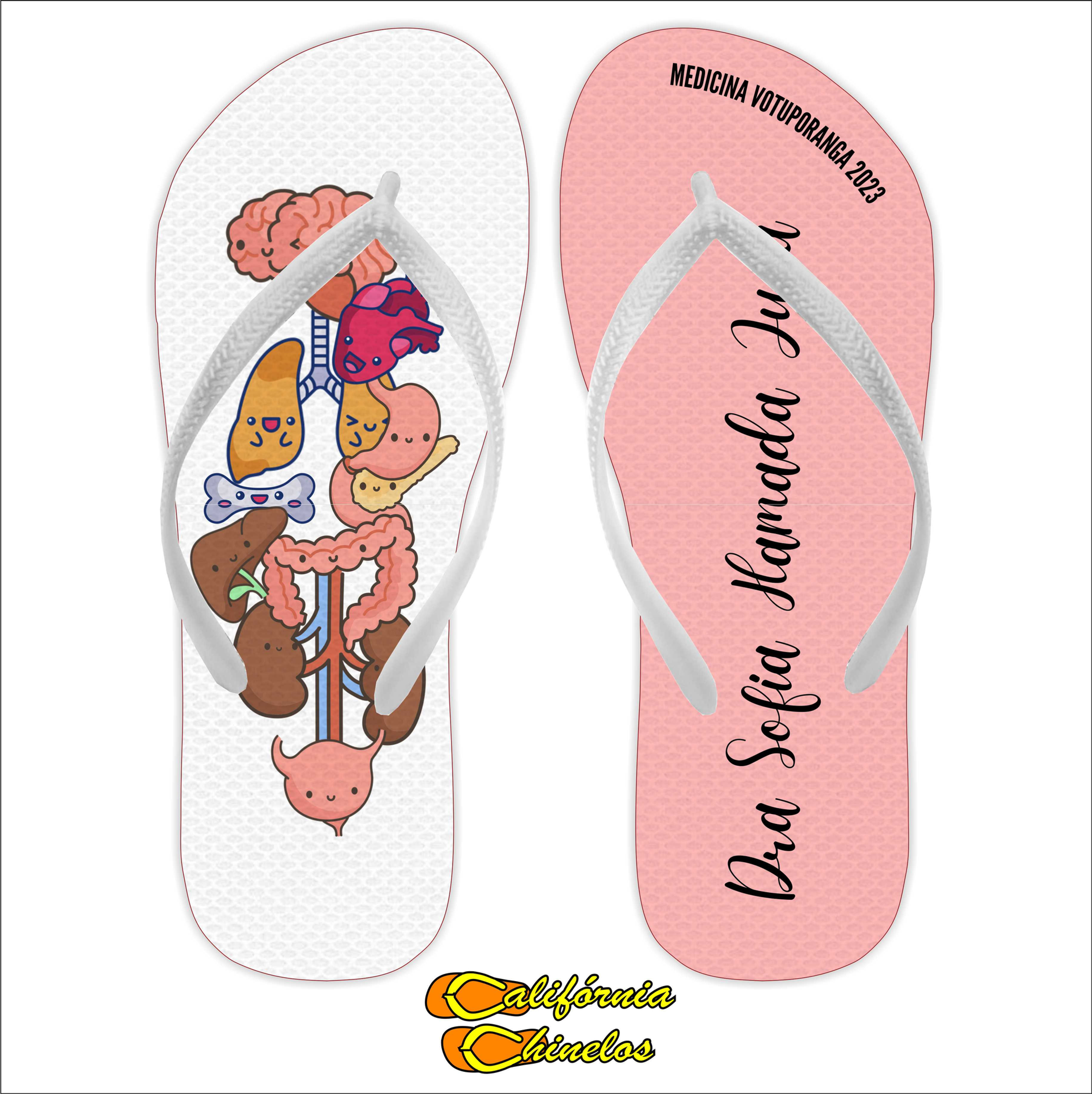 Chinelo para Formatura de Medicina Orgãos