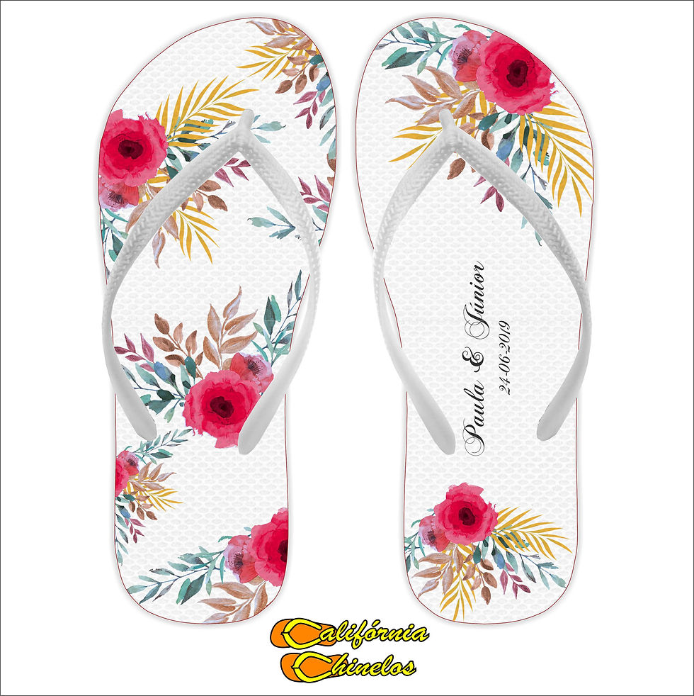 Chinelo Personalizado para Casamento Cores Vivas