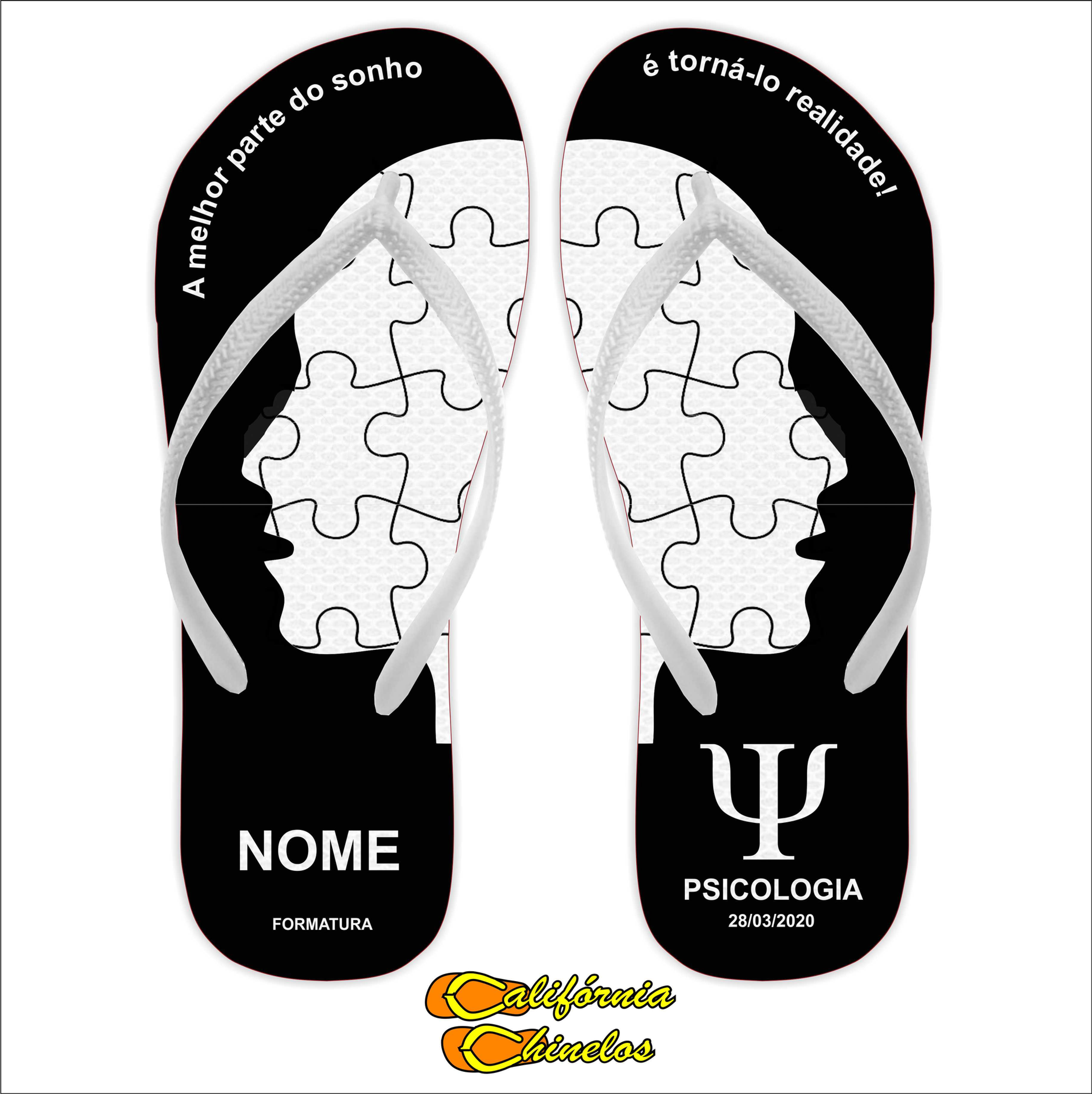 Chinelo Personalizado para Formatura de Psicologia