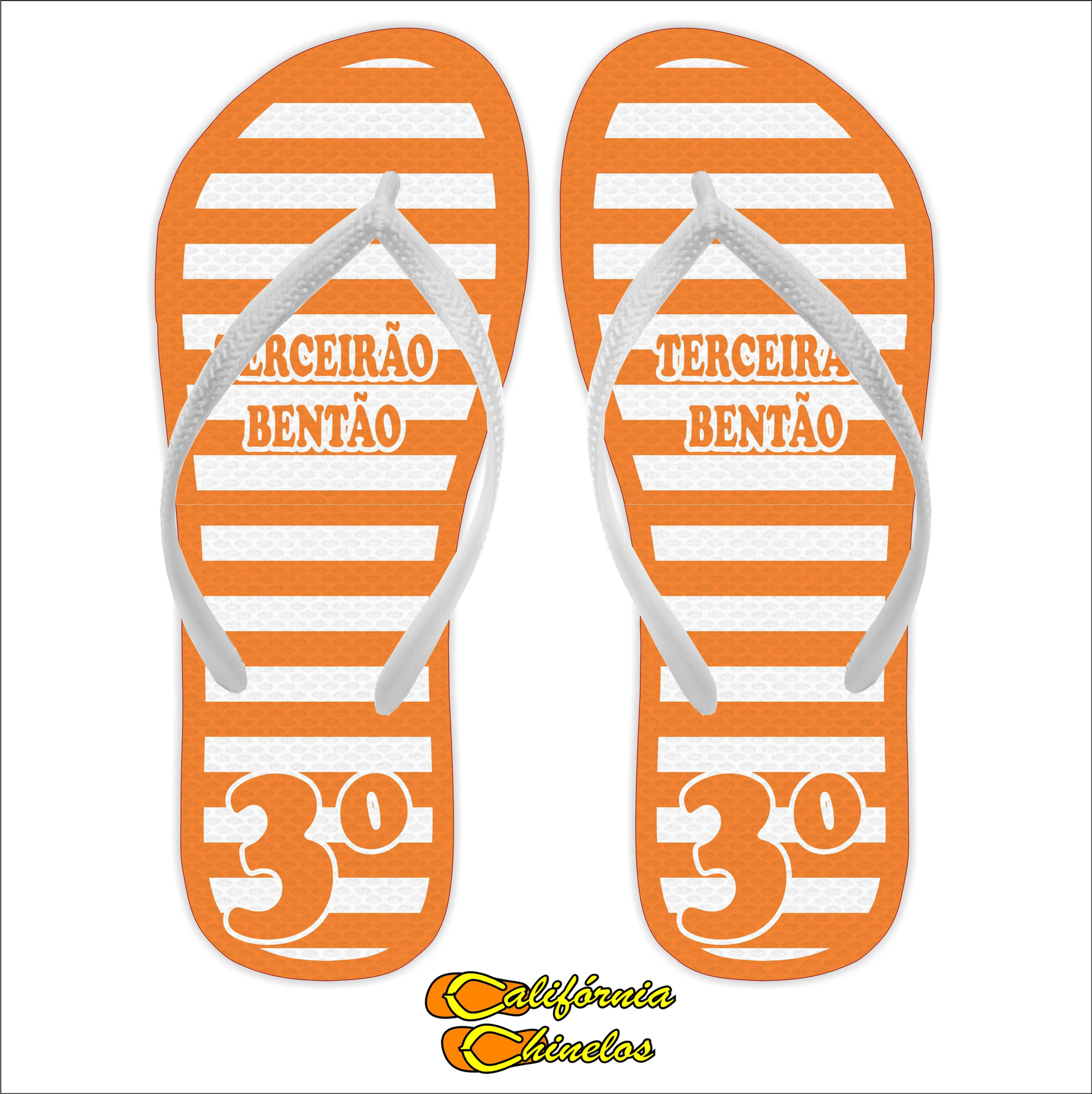 Chinelo Personalizado para Formatura Terceirão Laranja