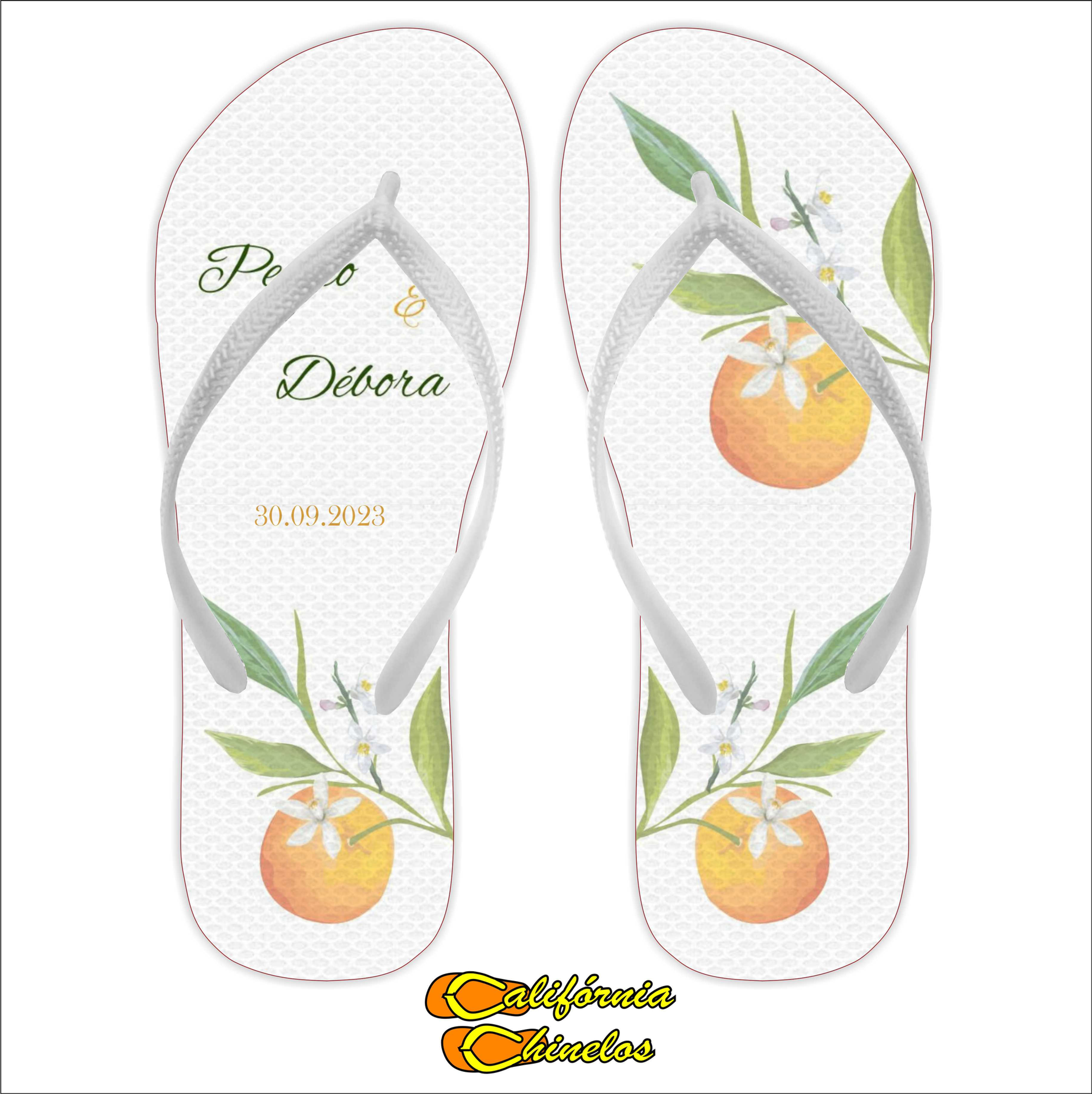 CHINELO PARA CASAMENTO PÉ DE LARANJA