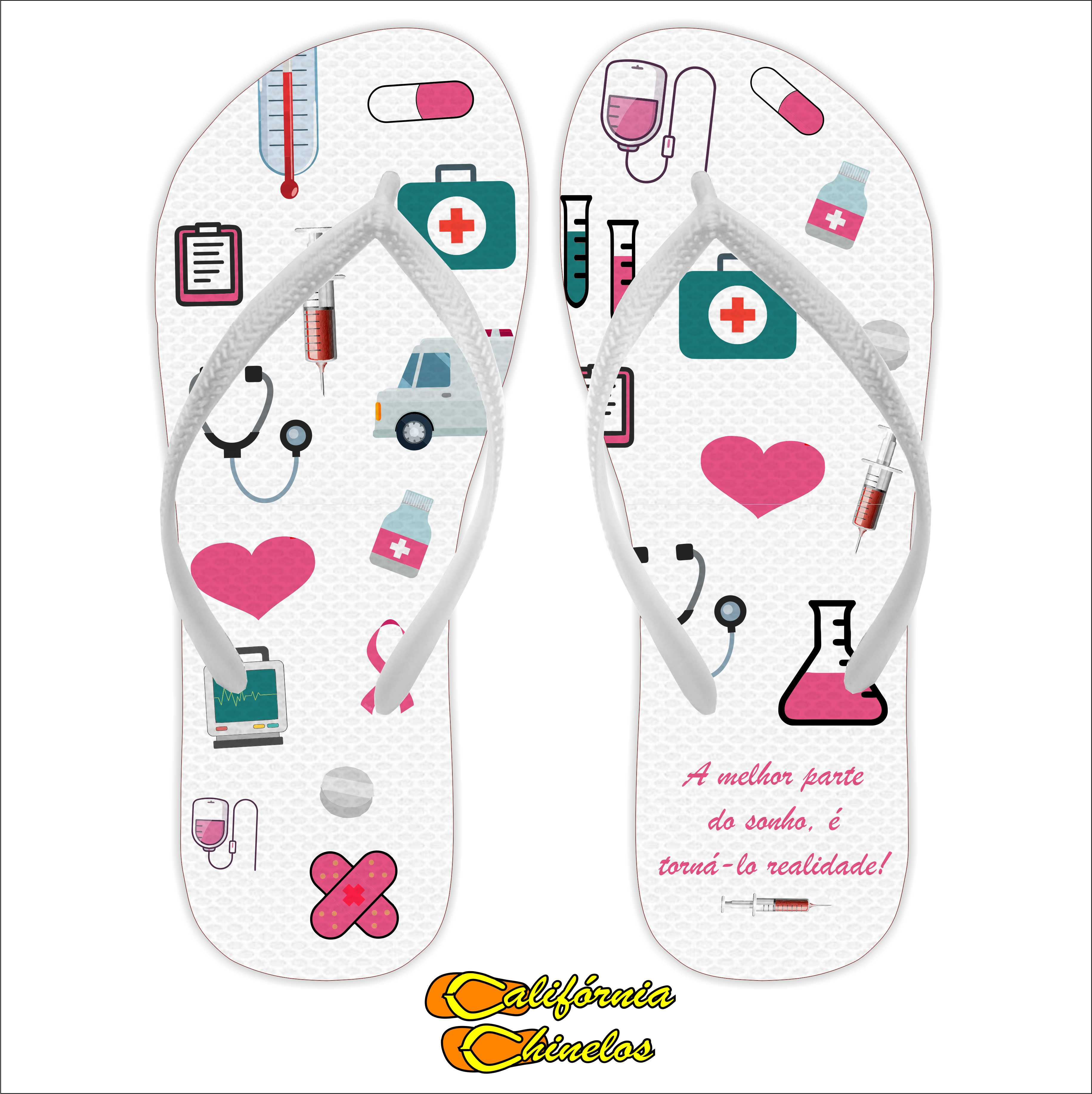 Chinelo Personalizado para Formatura de Enfermagem