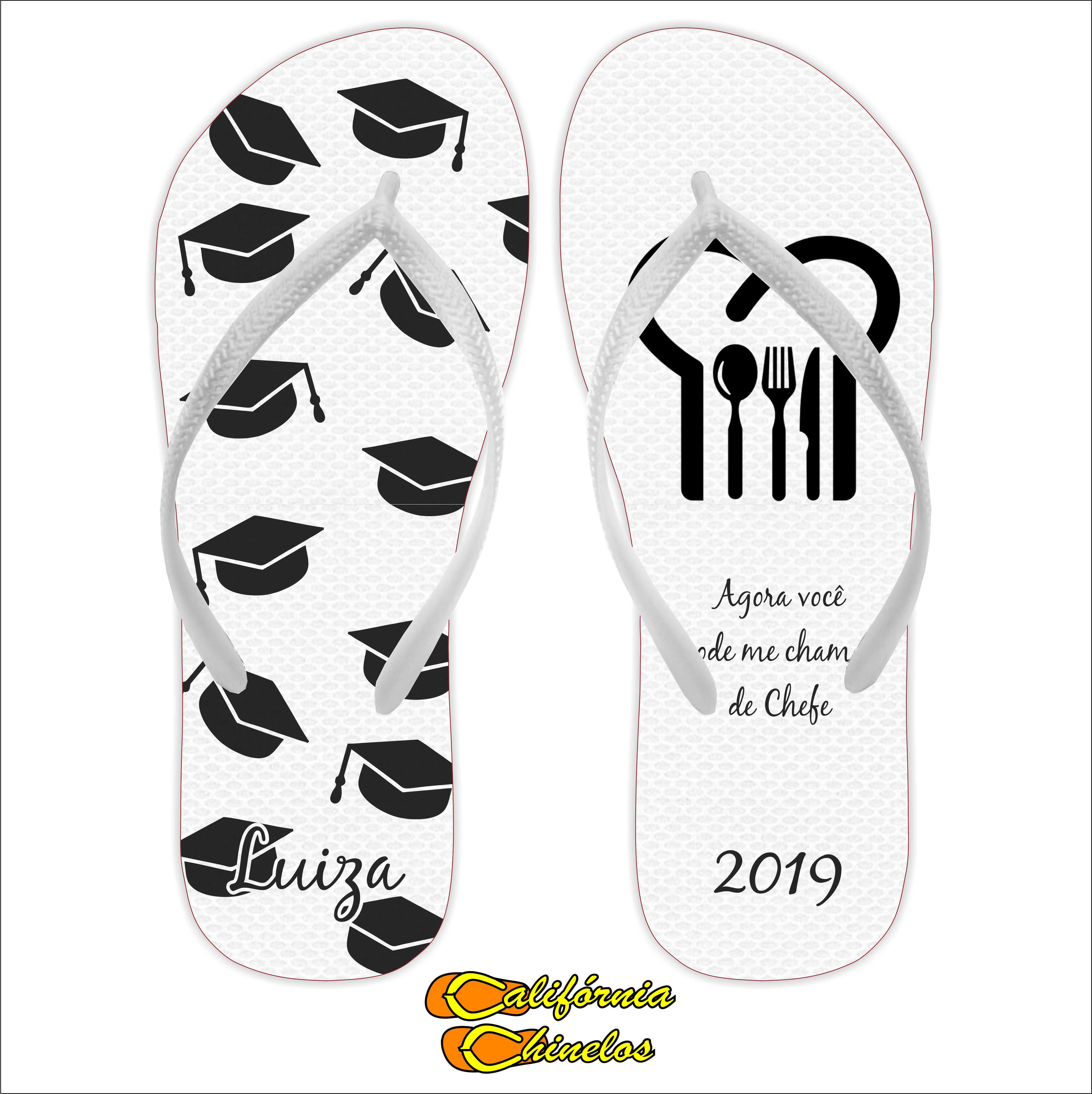 Chinelo Personalizado para Formatura de Cozinheiro