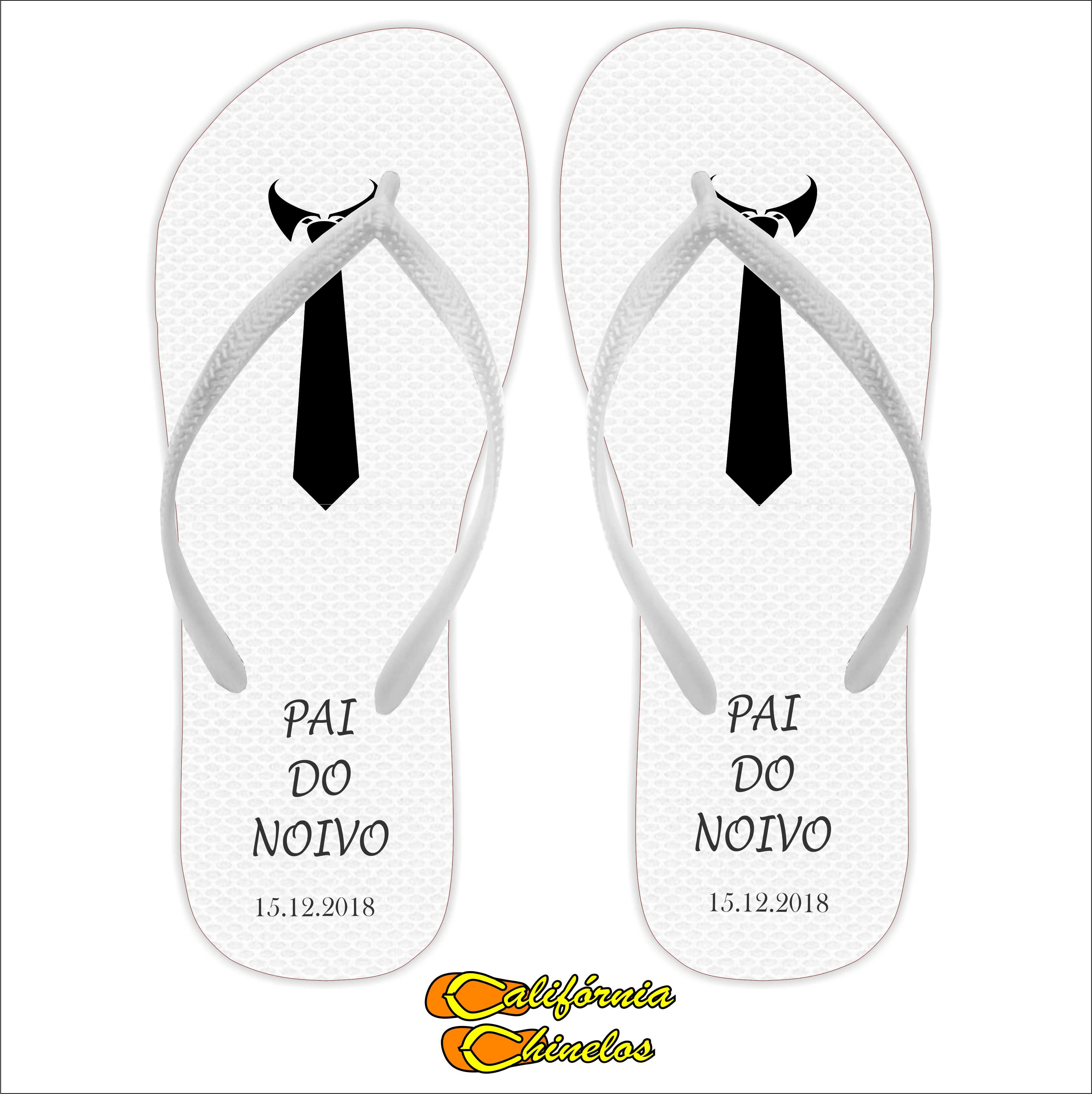Chinelo Personalizado para Casamento Masculino Gravata