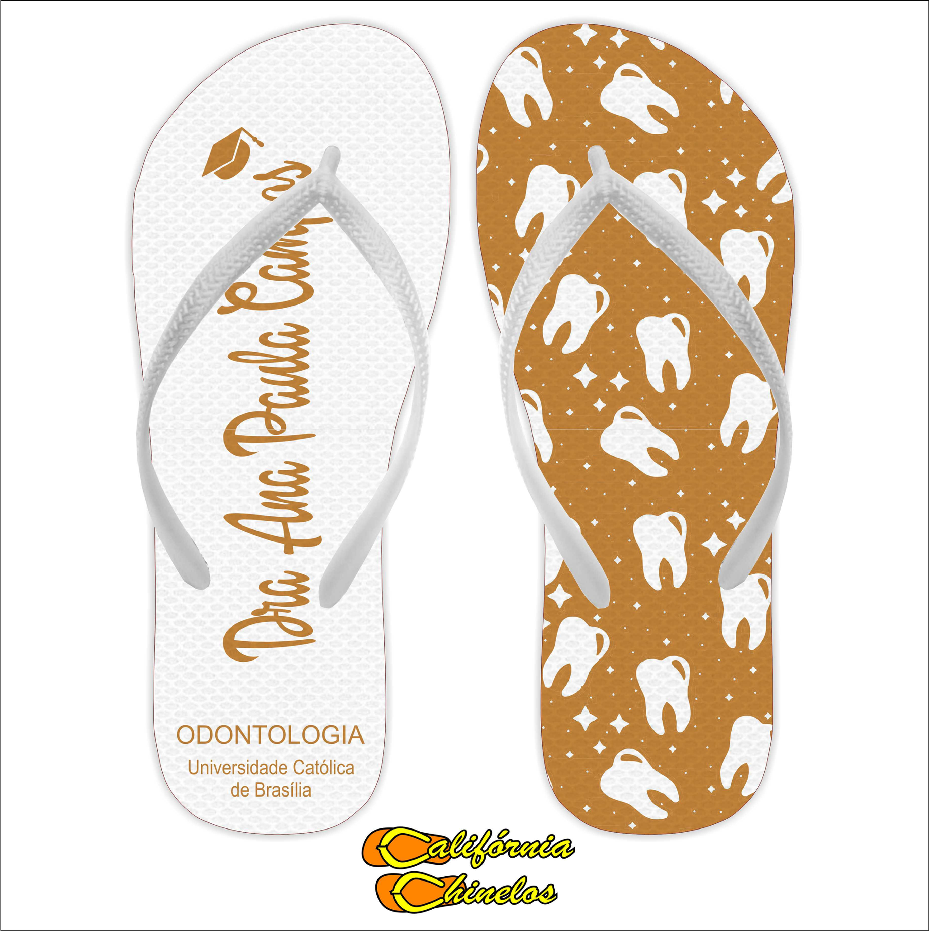 Chinelo Personalizado para Formatura de Odontologia