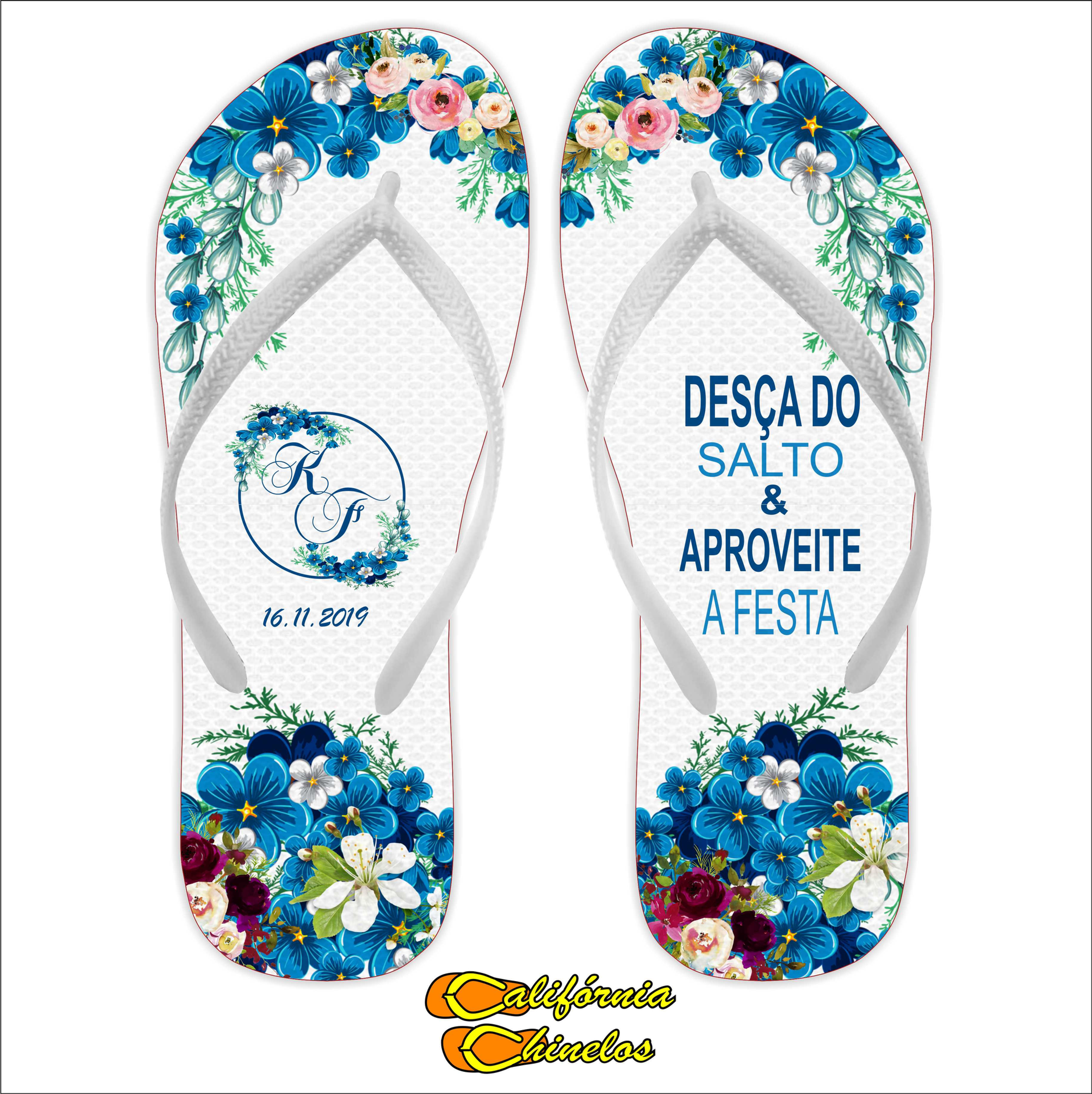 Chinelo Personalizado para Casamento Desça do Salto