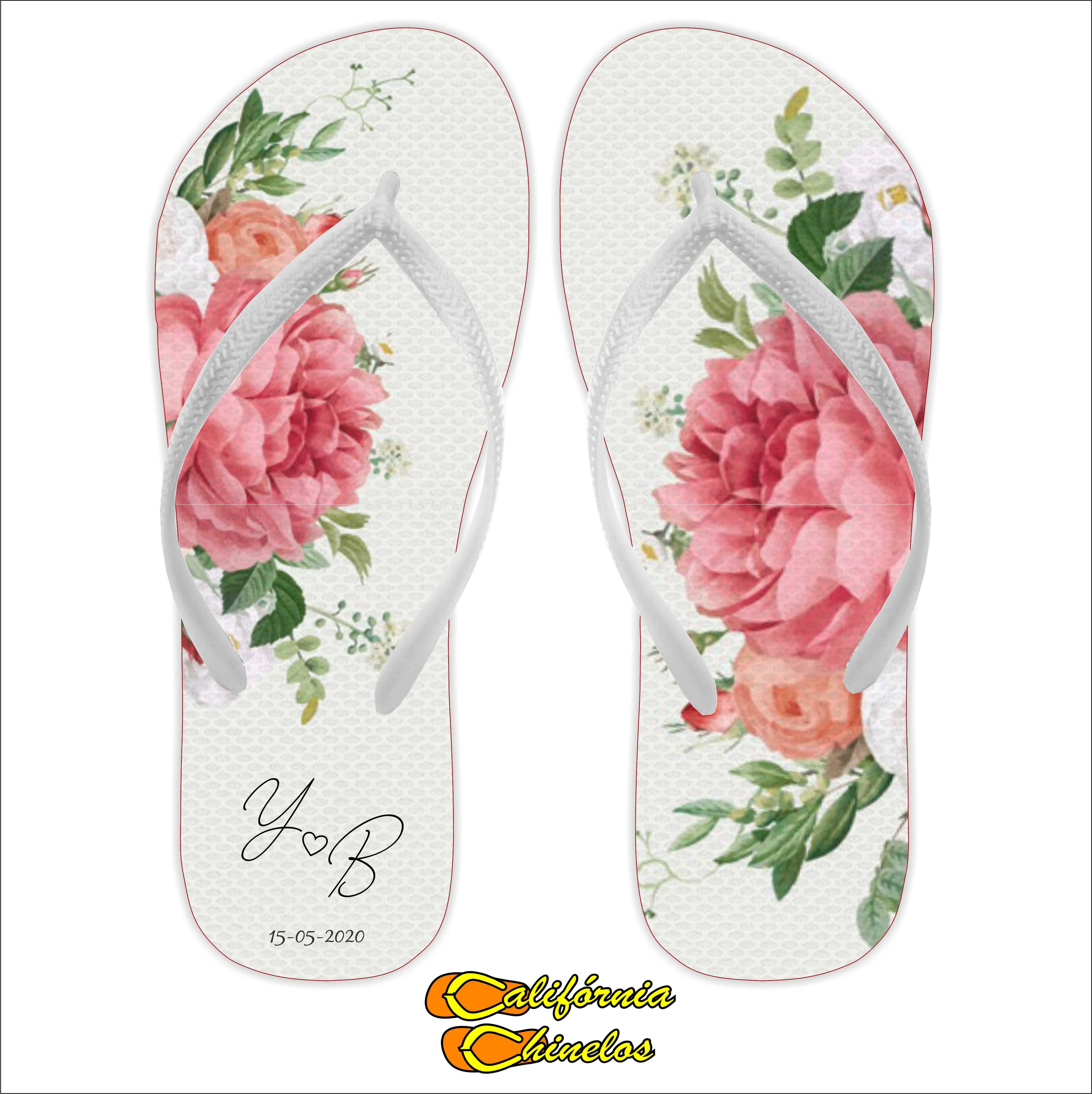 Chinelo Personalizado para Debutante Rosas