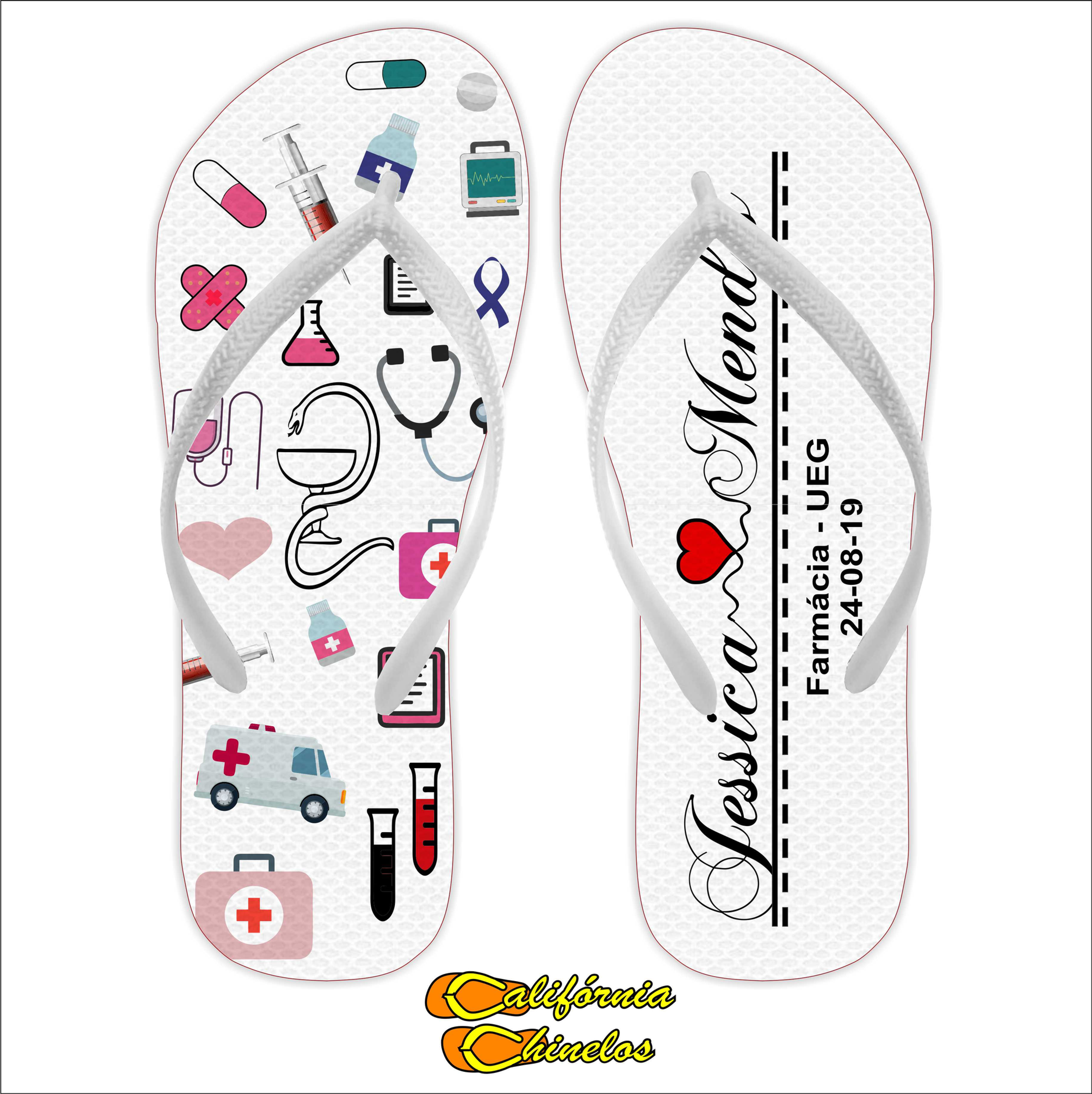 Chinelo Personalizado para Formatura de Farmacia