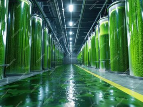 Algae cultivation tanks for next-generation sustainable aviation fuel research.