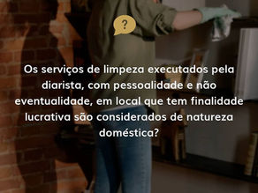 Serviços de limpeza em local que tem finalidade lucrativa