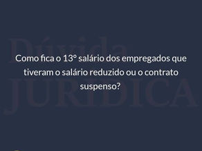 13º salário nos contratos modificados devido à pandemia