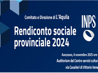 Invito - Presentazione Rendiconto Sociale Provinciale INPS 2024 – Avezzano, 6 novembre 2025 ore 10.
