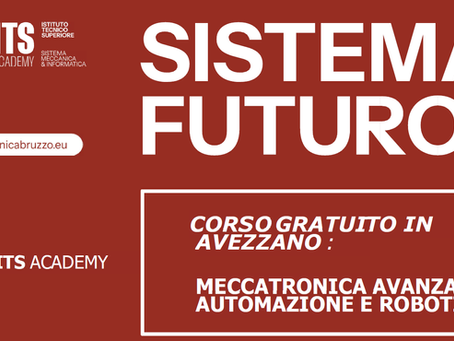 Aperte le iscrizioni al corso ITS Meccatronica 2026-2028 “Tecnico superiore per l’automazione e la robotica industriale” – sede Avezzano.