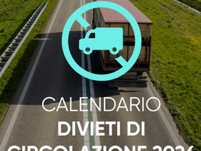 Circ. 3/26 -  Autotrasporto – Calendario 2026 divieti di circolazioni in Italia mezzi pesanti.