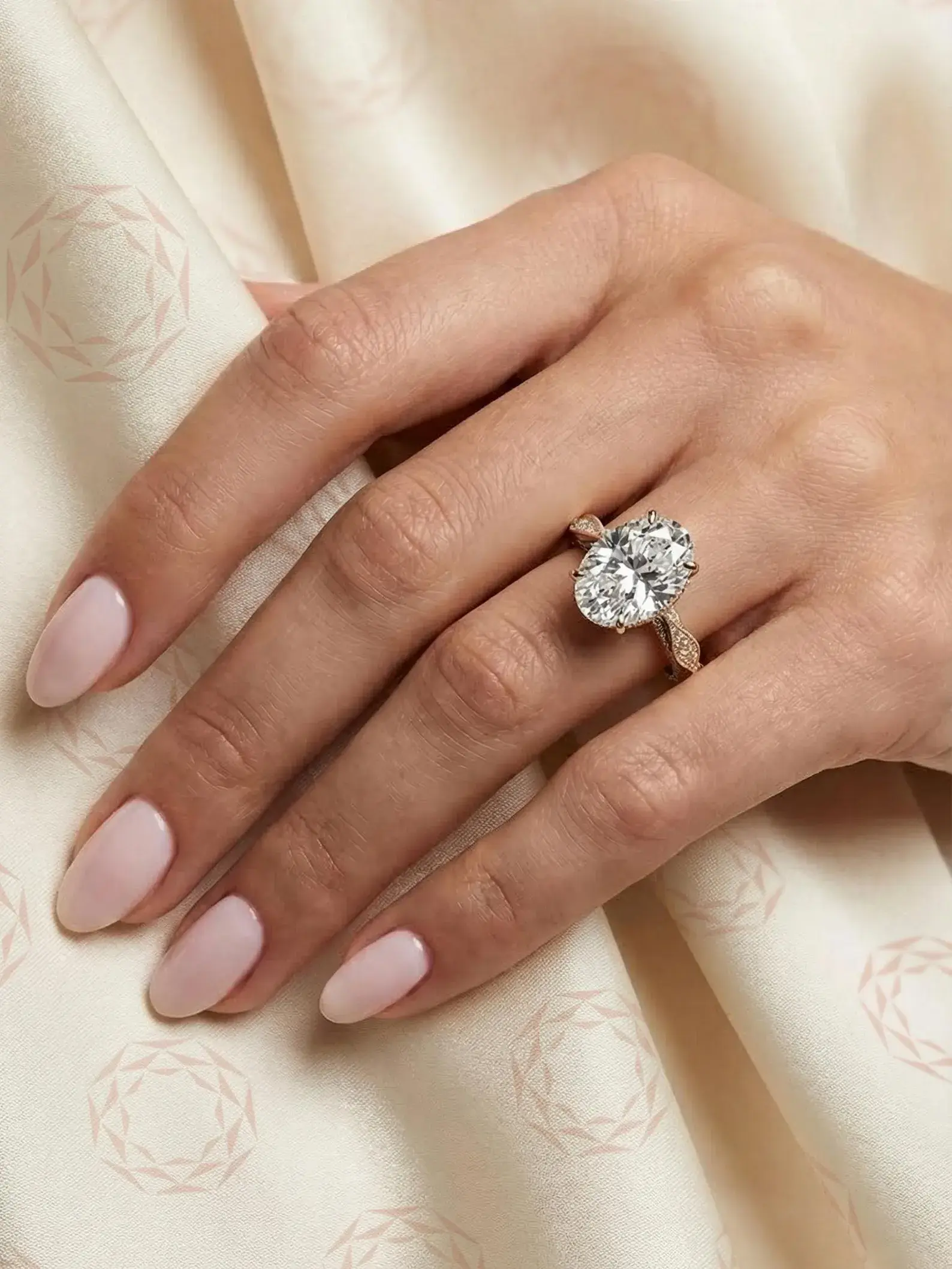 Art Deco Antique Vintage Diamond Ring 1.5 CT Oval Cut Moissanite Engagement Ring