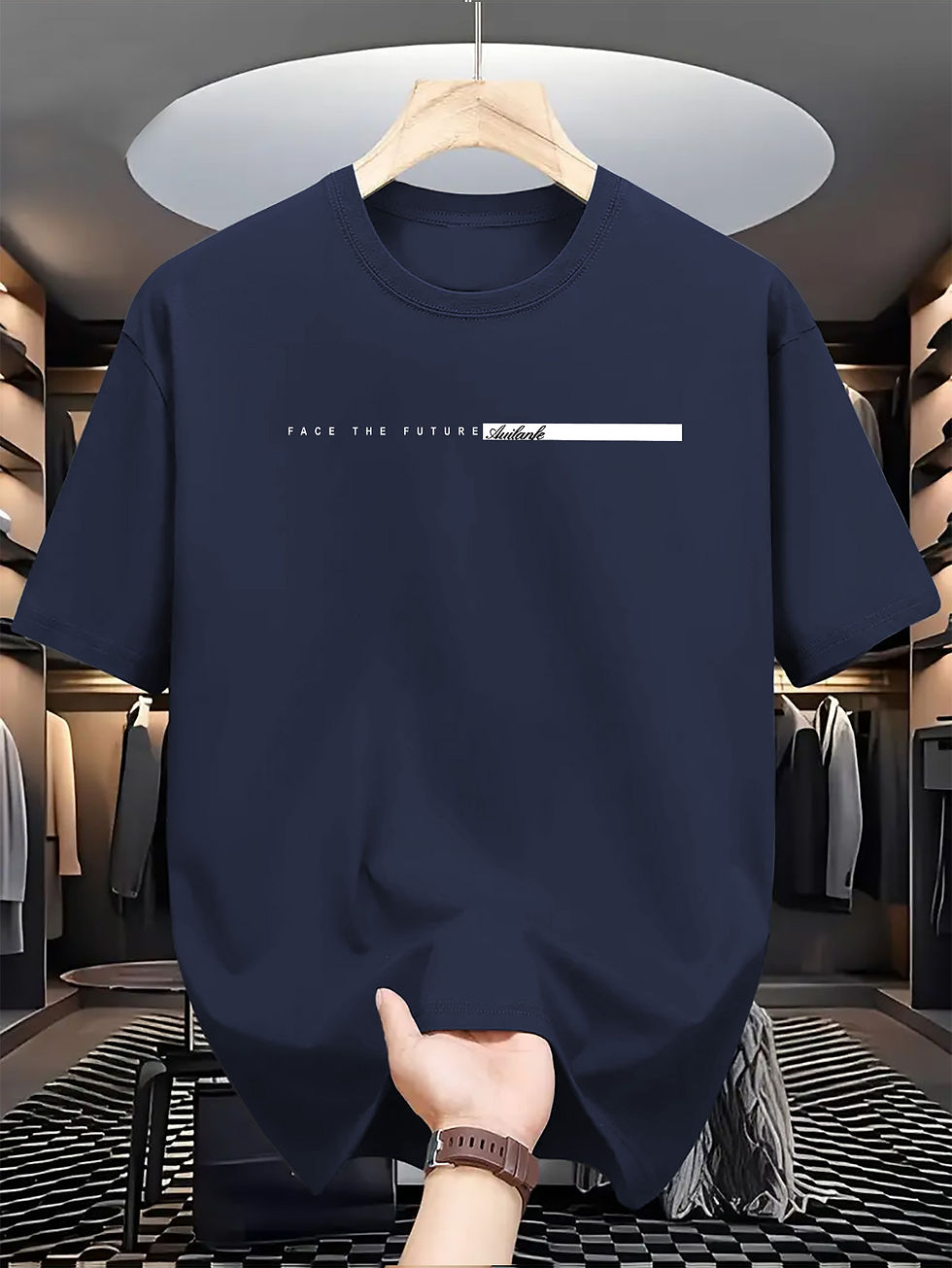 Thumbnail: Summer men's 100% cotton casual loose fit large letter print round neck short sl