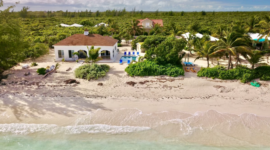 Aerial view from the ocean