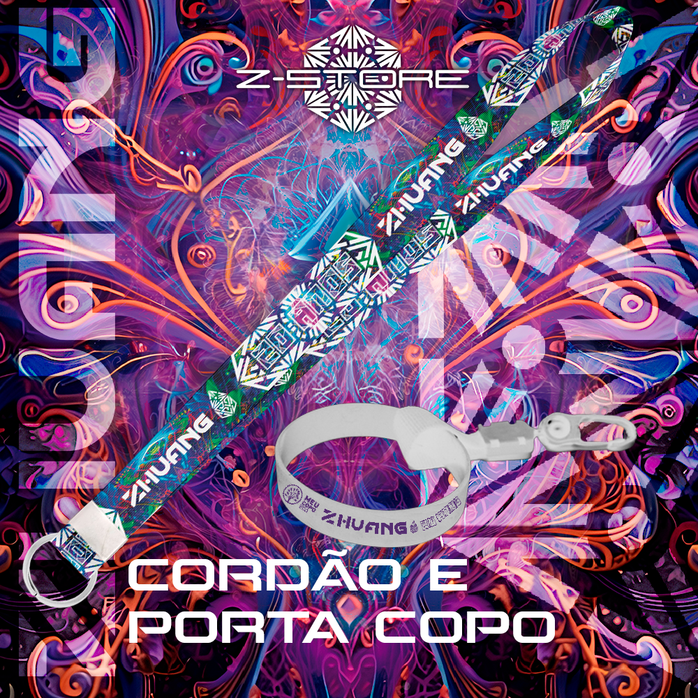 Cordão e porta copo